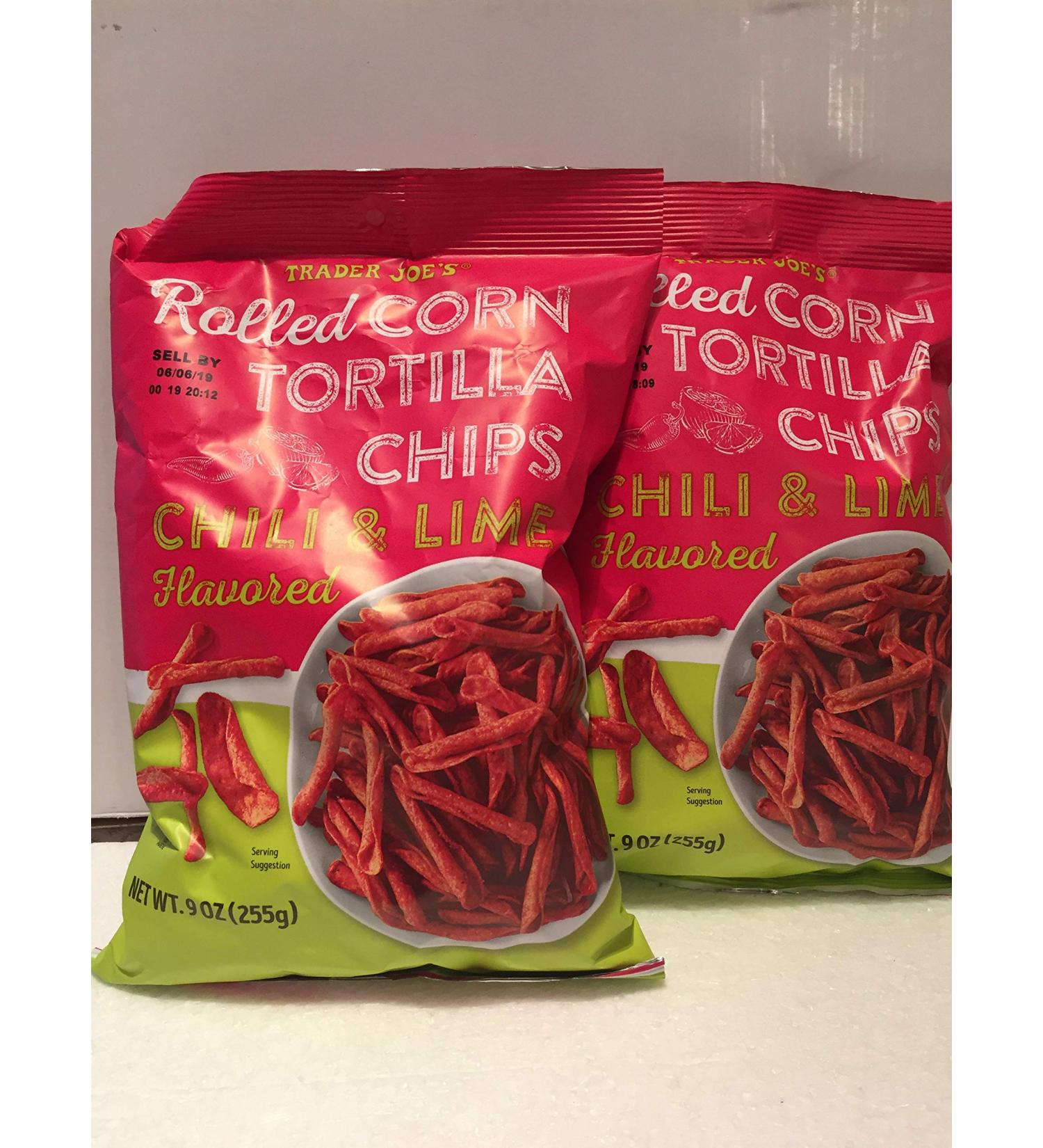 Trader Joe's Chili Lime Flavored Rolled Corn Tortilla Chips - Gluten Free - 9oz (255g) - 2 Pack - Buy Online on SooperMarket.com