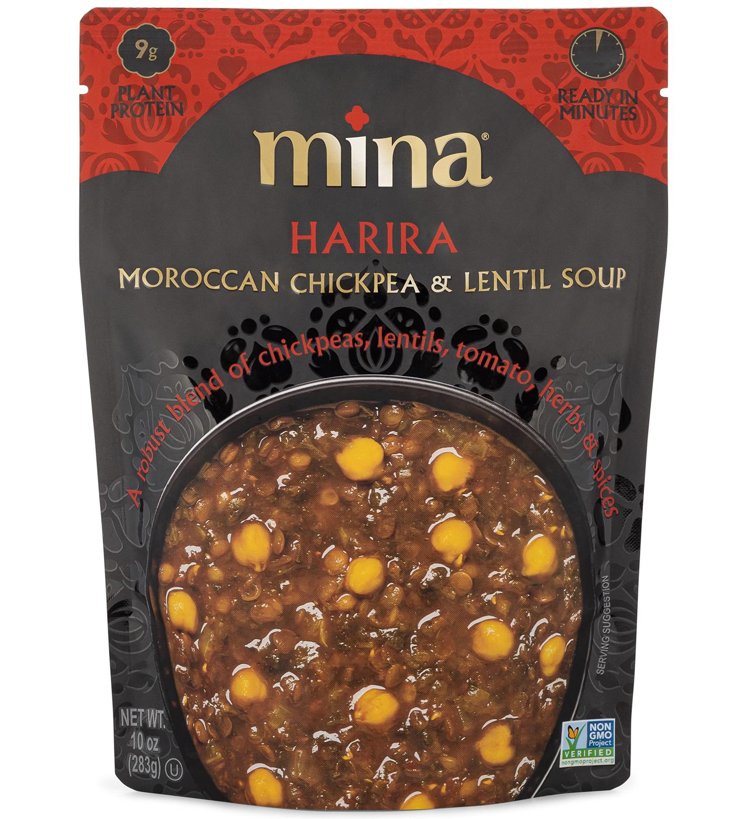 Mina Harira Moroccan Chickpea & Lentil Soup - Plant Based Protein, Vegan, Gluten Free - 10 oz - Buy Online on SooperMarket.com
