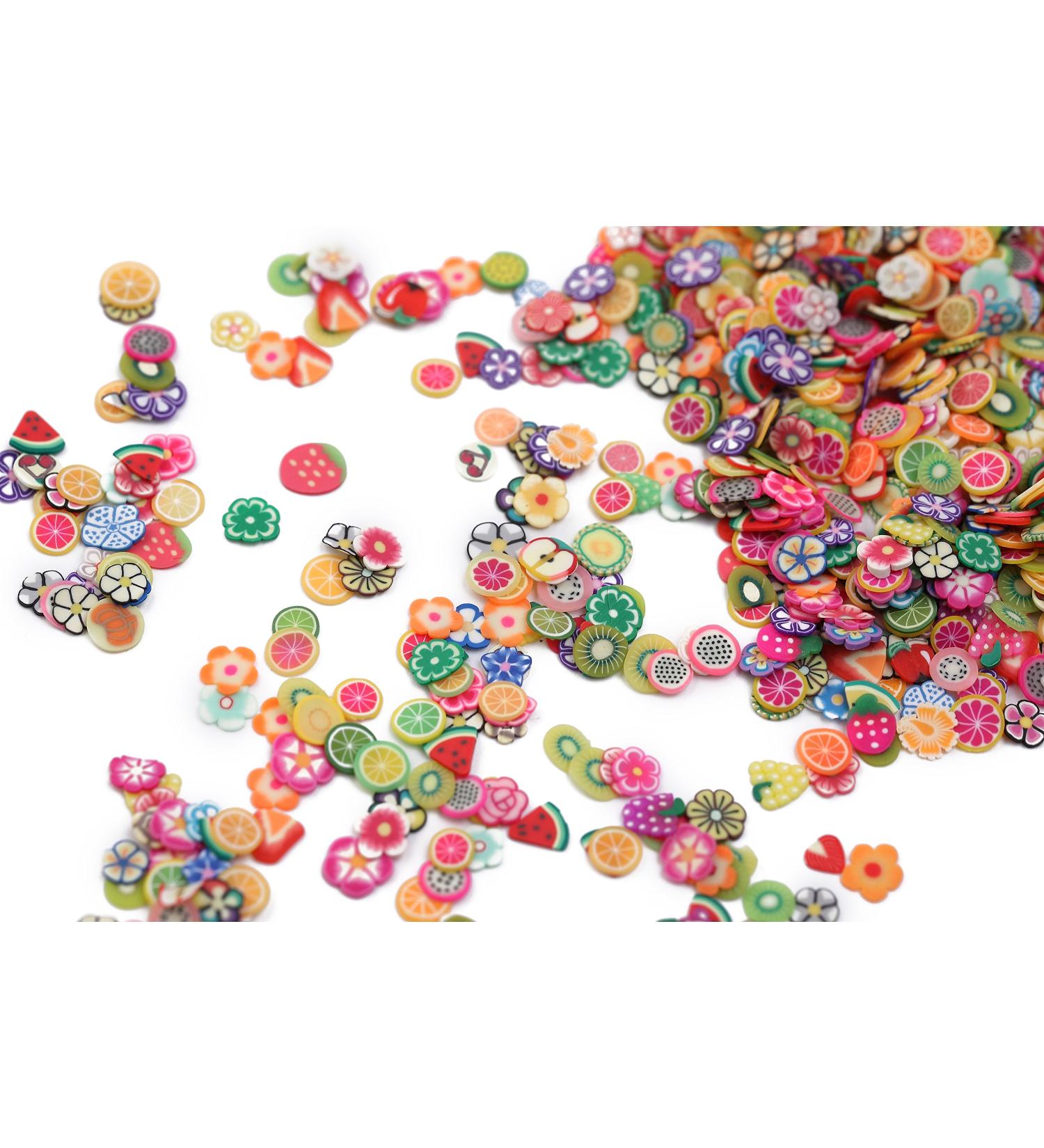 1000pcs Fimo 3D Fruit Nail Art Slices - Assorted Color Decoration Tips - Buy Online on SooperMarket.com