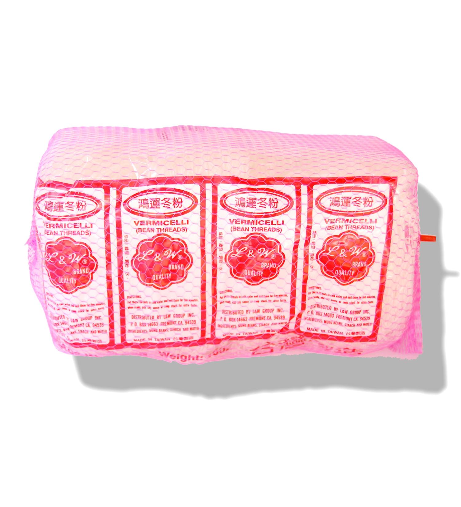 L&W Vermicelli Bean Threads Glass Noodles 8-pack x 2 Oz.: Non GMO Fat Free Gluten Free All-natural Ingredients