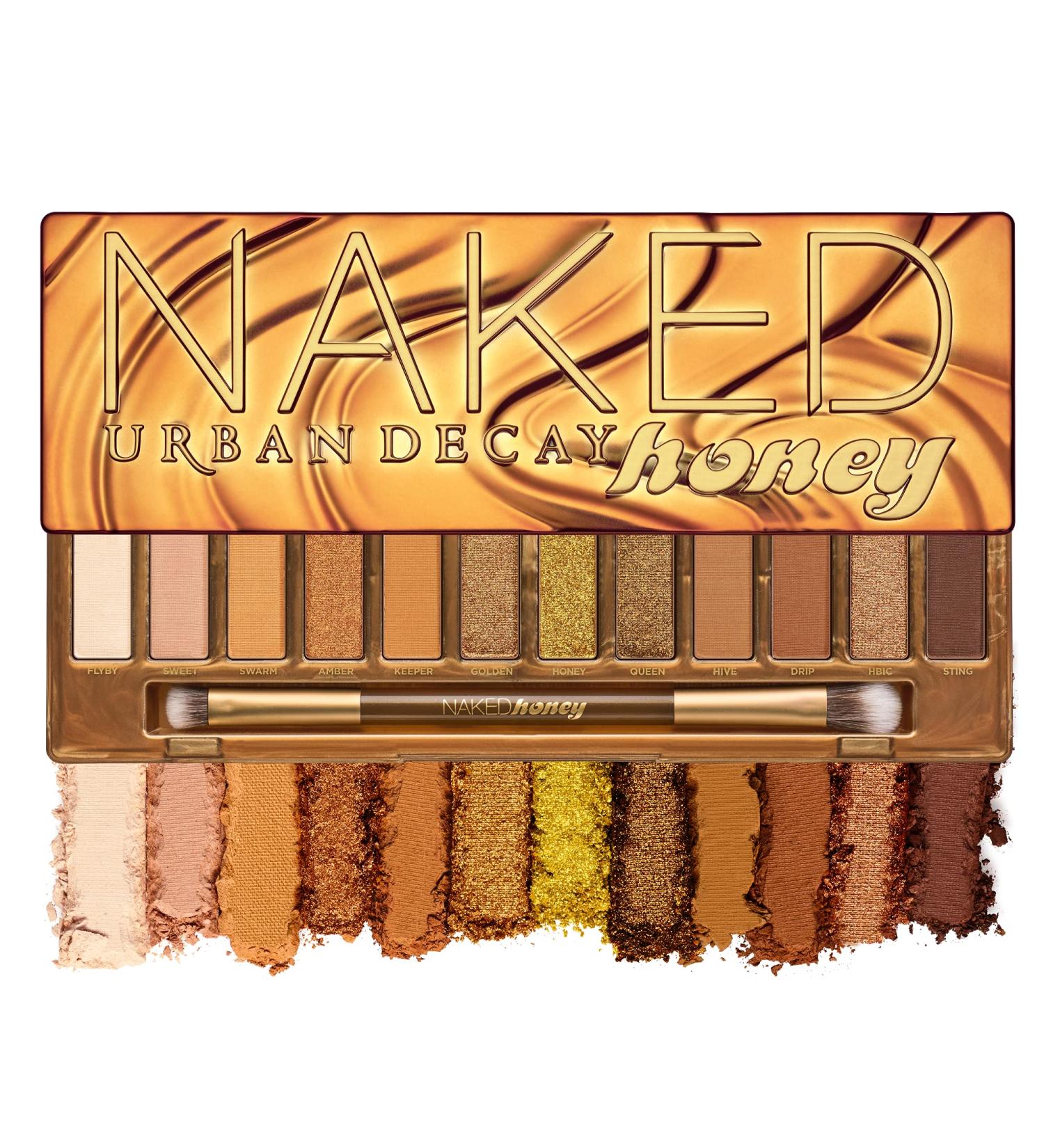 Urban Decay Naked Honey Eyeshadow Palette - 12 Golden Neutral Shades | Velvety Texture & Rich Colors | Includes Mirror & Double-Ended Brush - Buy Online on SooperMarket.com