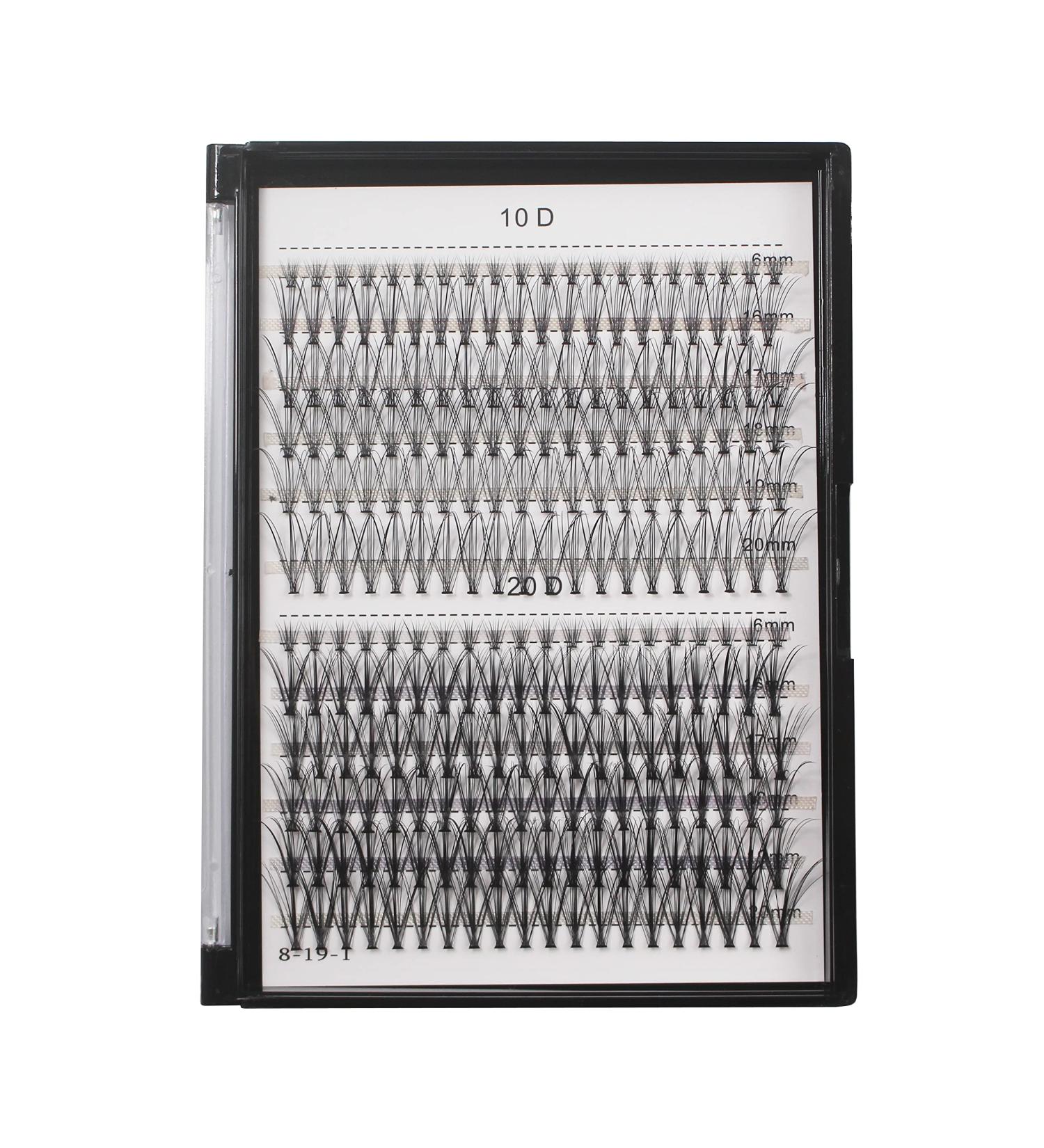240pcs C Curl 10D20D Cluster Eyelashes Mixed Set - 0.07mm & 0.10mm, Multiple Lengths for Professional Makeup - Buy Online on SooperMarket.com