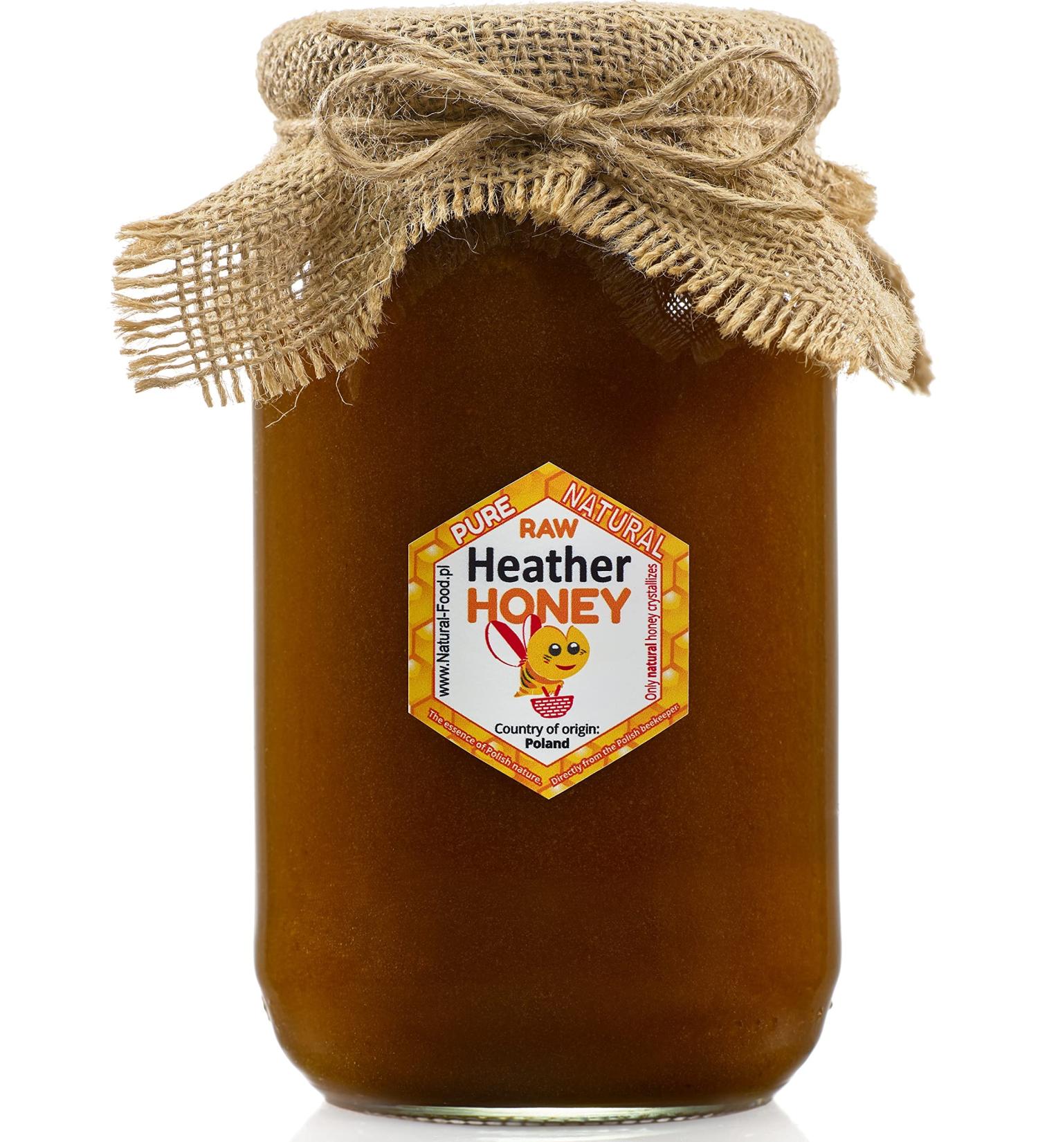 RAW HONEY directly from the beekeeper in Poland | 1 1 KG | Heather honey | Raw natural very healthy without additives. Unfiltered not centrifuged or heated | Made by bees Heather honey 1.10 kg (Pack of 1)