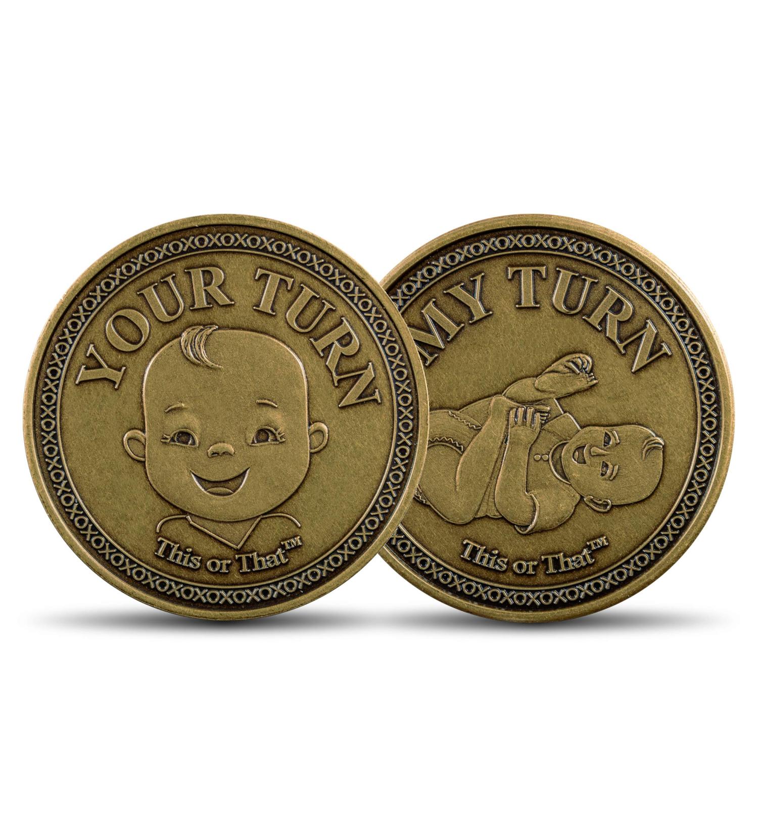 Diaper Changing Decision Making Coin for Expecting Parents | Fun Parenthood Celebration Gift - Buy Online on SooperMarket.com