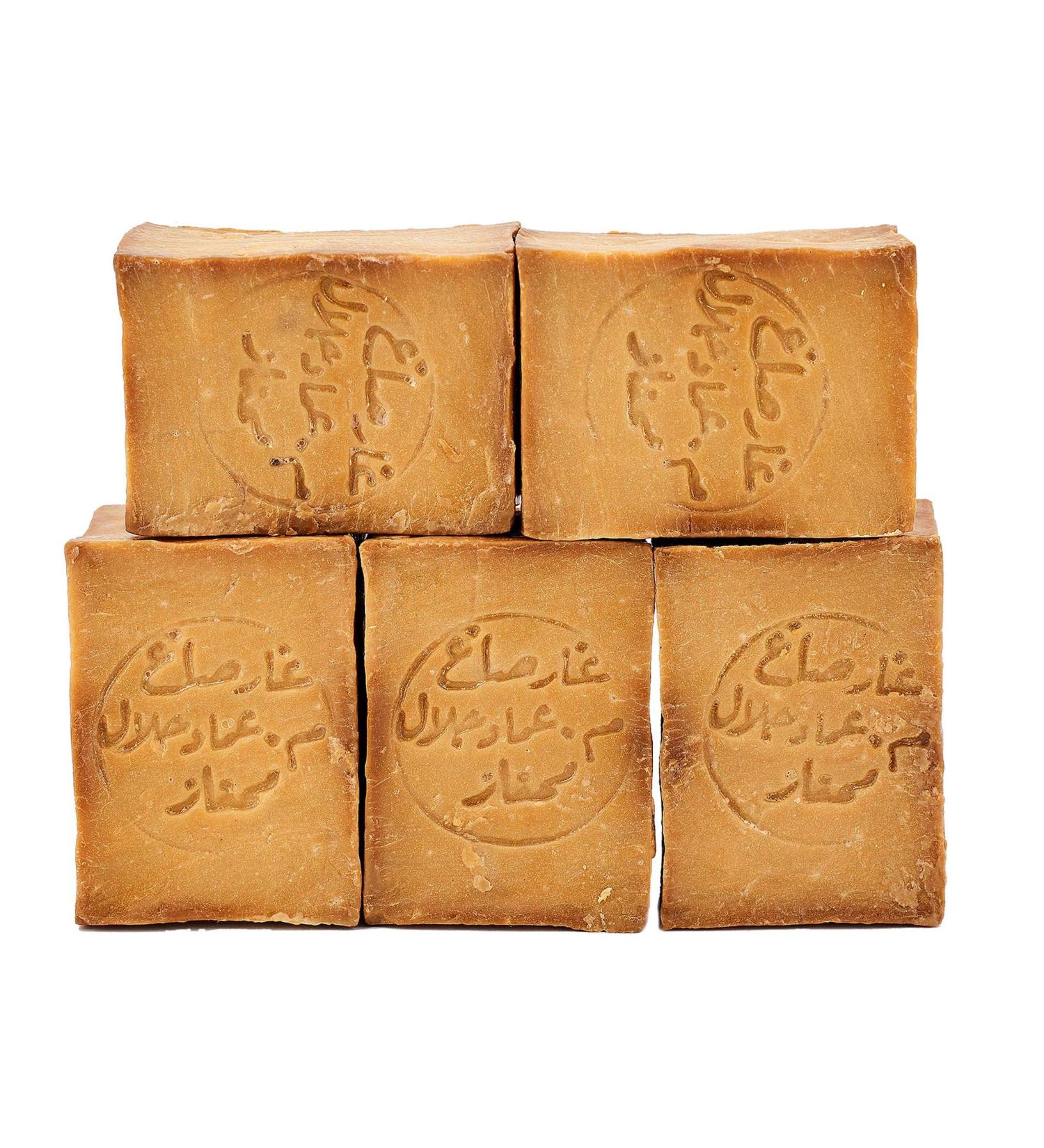 Carenesse Aleppo Soap - Vegan Handmade Natural Soap Bundle (5 Pieces) | 80% Olive Oil & 20% Laurel Oil | Original Quality - 900-950g - Buy Online on SooperMarket.com