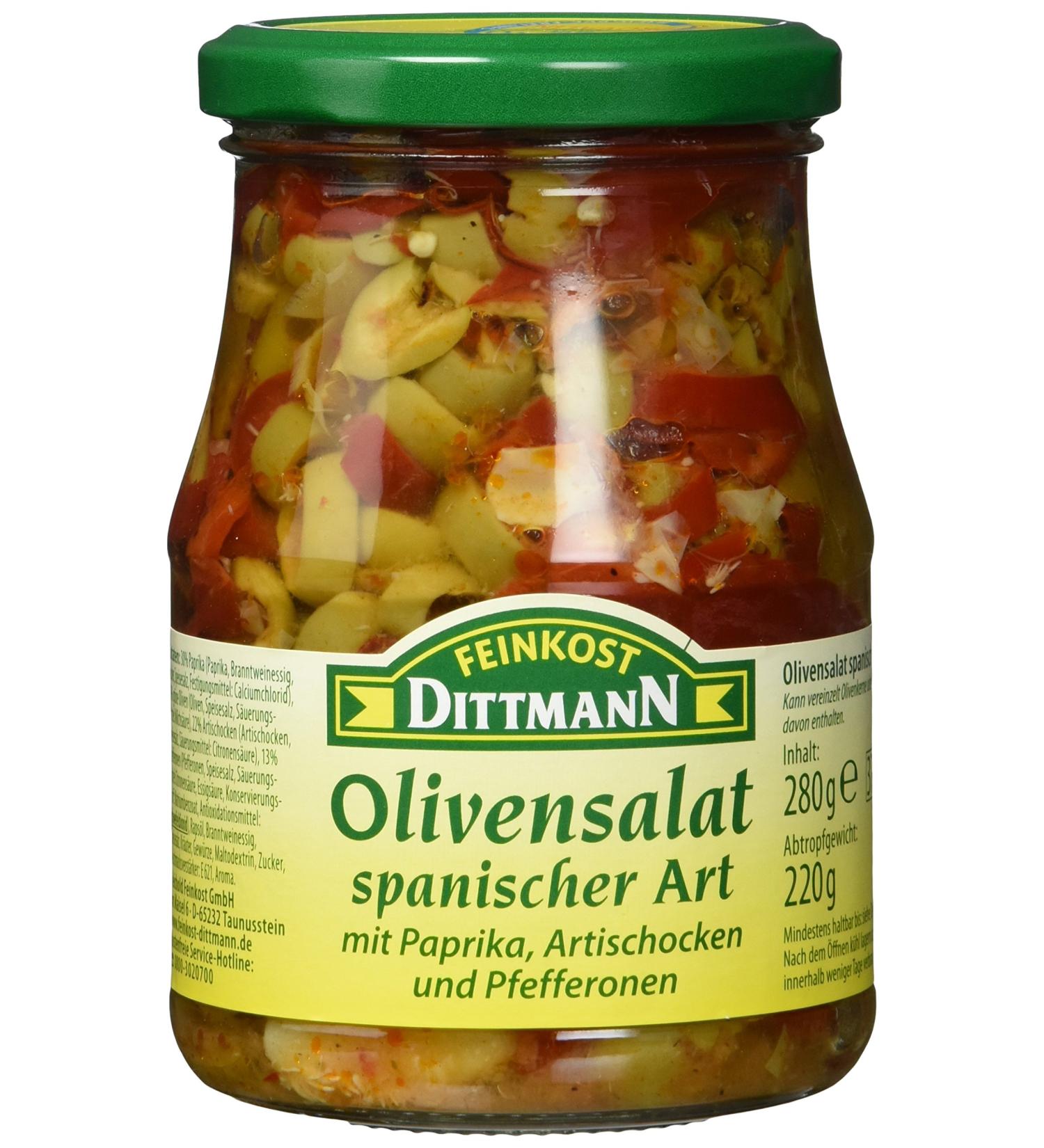 Feinkost Dittmann Spanish-Style Olive Salad - 280g Glass Jar | Premium International Shipping - Buy Online on SooperMarket.com