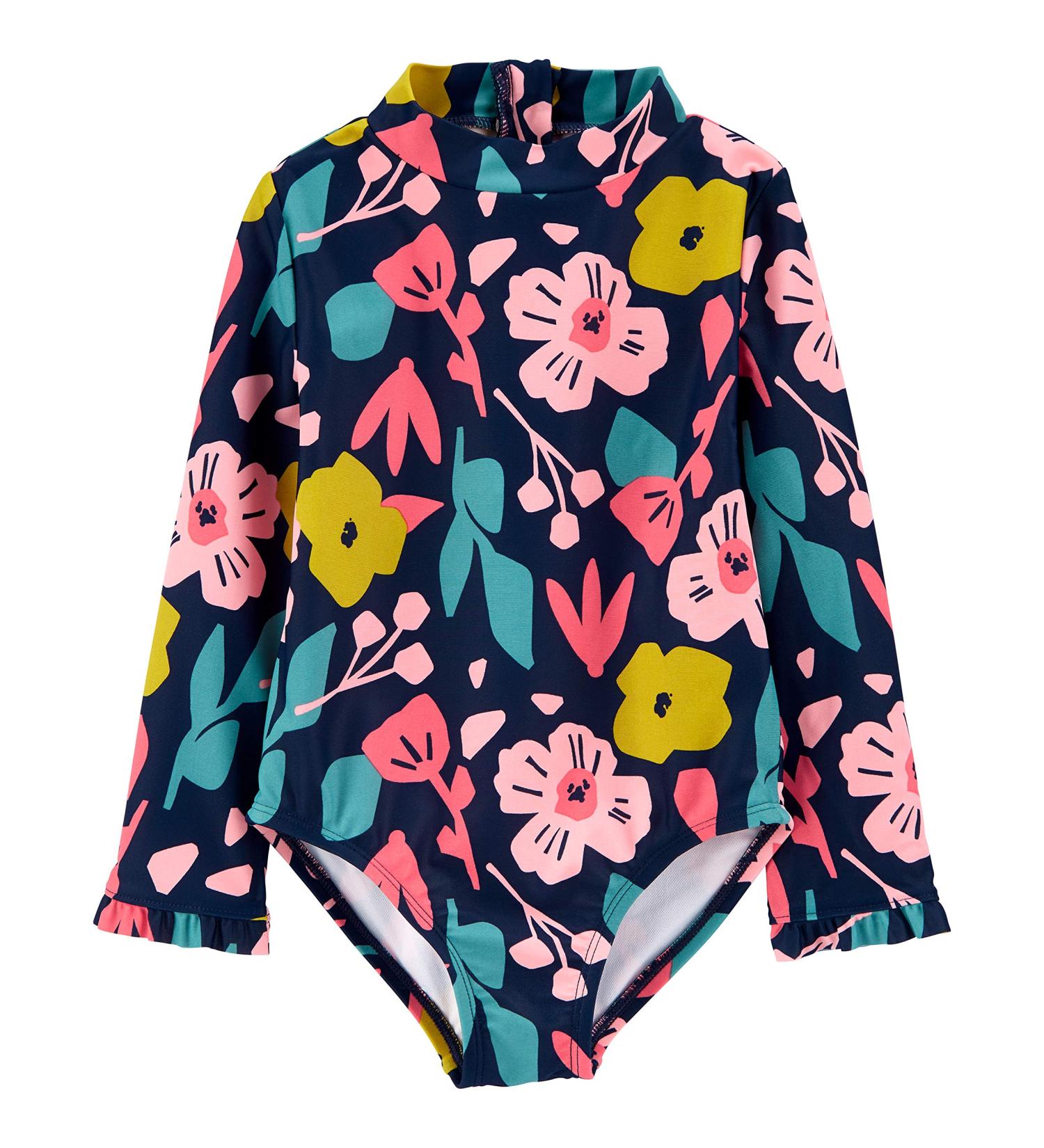 Simple Joys by Carter's Baby Girls' Long Sleeve Swimsuit 6-9 Months Navy Floral - Buy Online on SooperMarket.com