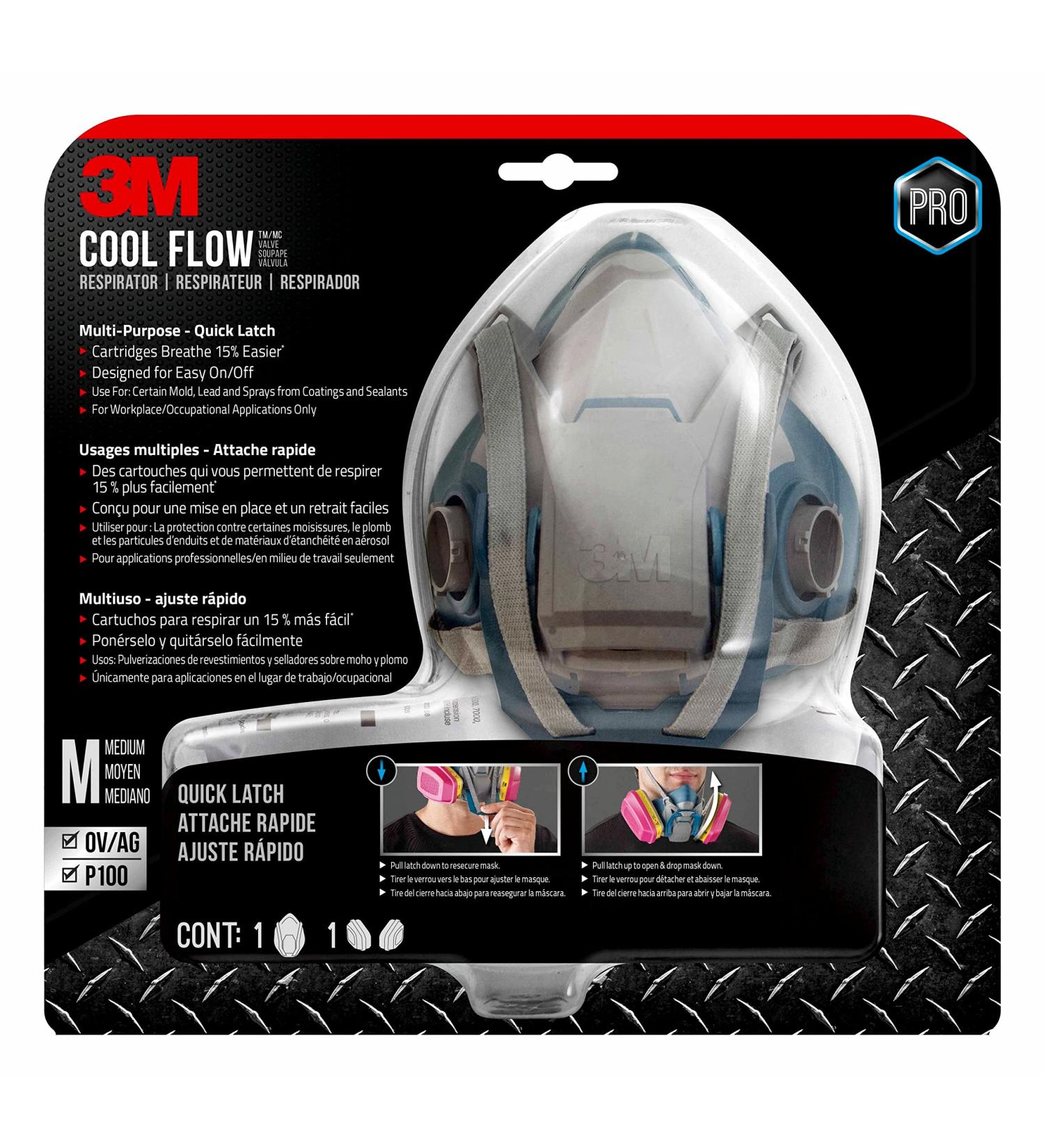 3M Pro MultiPurpose Respirator with Quick Latch Medium - Ultimate Protection - Buy Online on SooperMarket.com