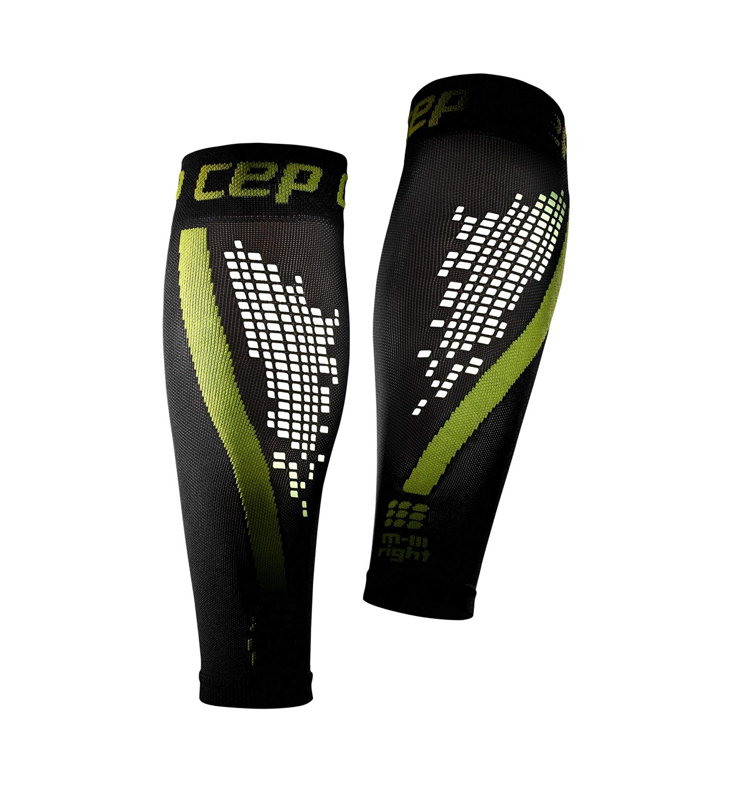 CEP Nighttech Calf Sleeve 2.0 | Reflective Women's Compression Leg Gums | Medi Size LV Black/Green Socks for Ultimate Calf Support - Buy Online on SooperMarket.com