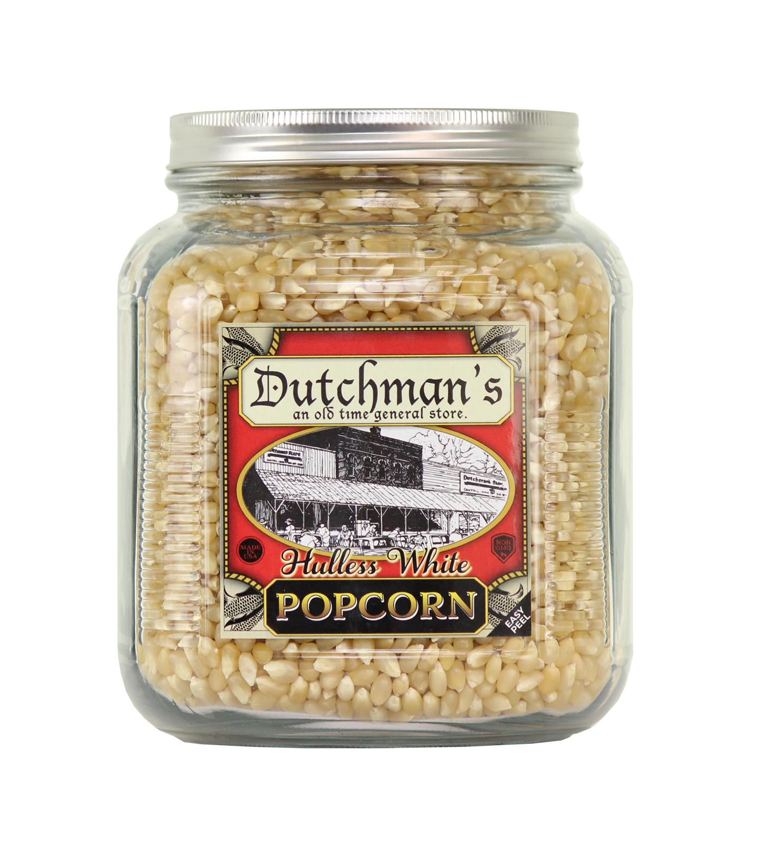 Dutchman's Hulless Popcorn Kernels - 4 lbs in Decorative Half Gallon Jar - Buy Online on SooperMarket.com