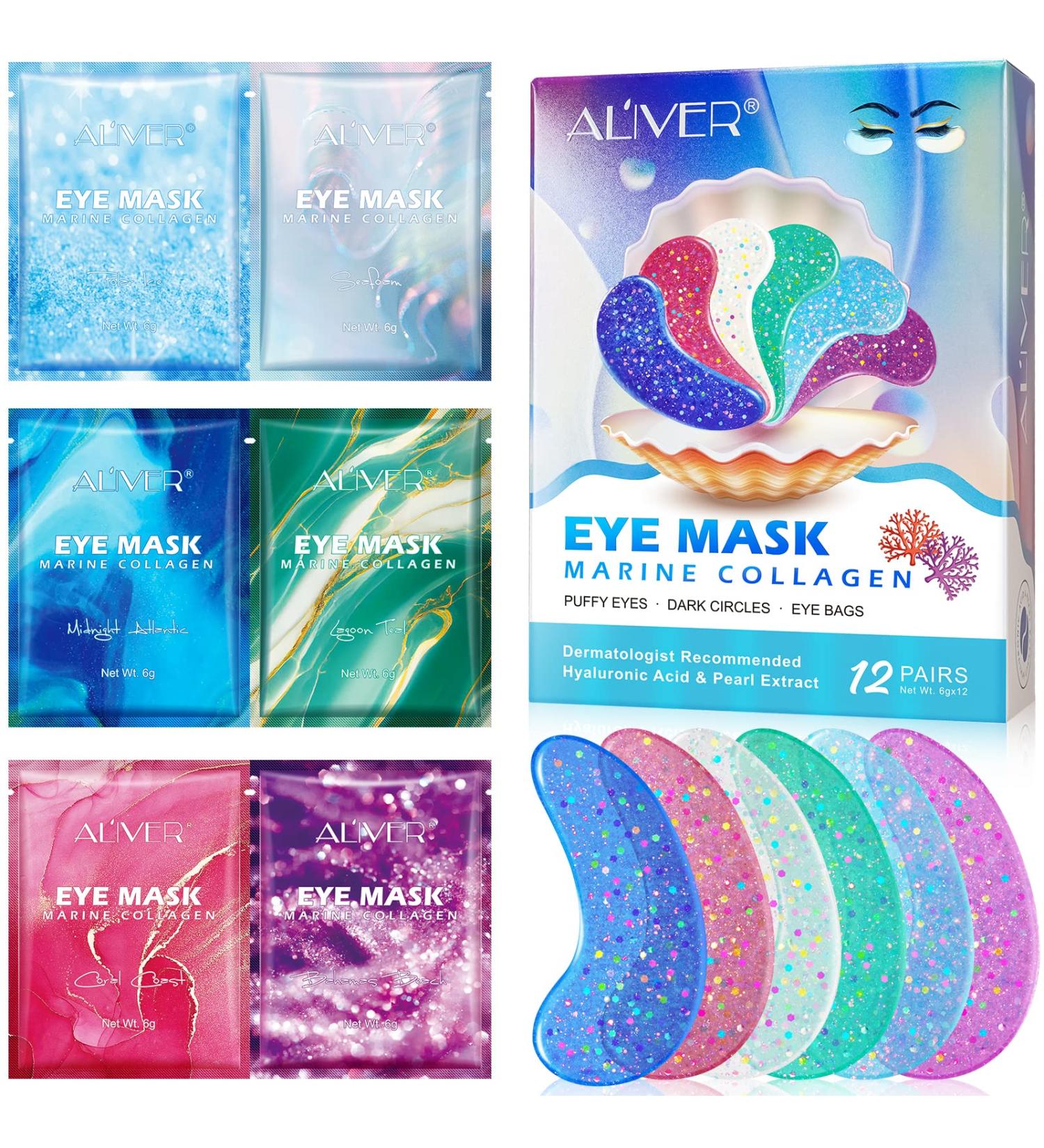 NUEDESFXO Eye Gels with Marine Collagen & Hyaluronic Acid - Under Eye Patches for Puffy Eyes, Dark Circles, and Wrinkles - 12 Pcs - Buy Online on SooperMarket.com