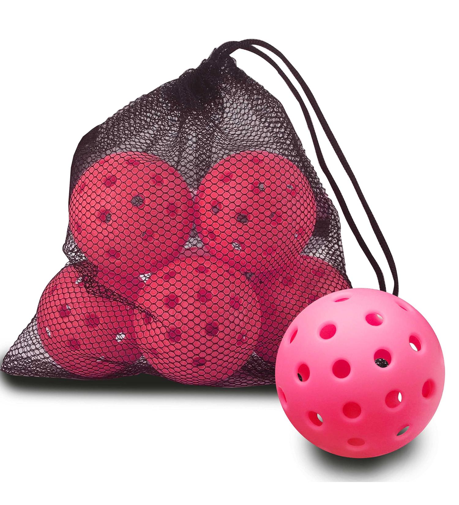 Vvinca Pickleballs 6 Pack - USAPA Approved, Outdoor Pickleball Balls with 40 Holes, Double Tone Luminous Colors (Green/Blue/Pink/Tangerine/Yellow), Bubblegum Pink - 6 Pack - Buy Online on SooperMarket.com