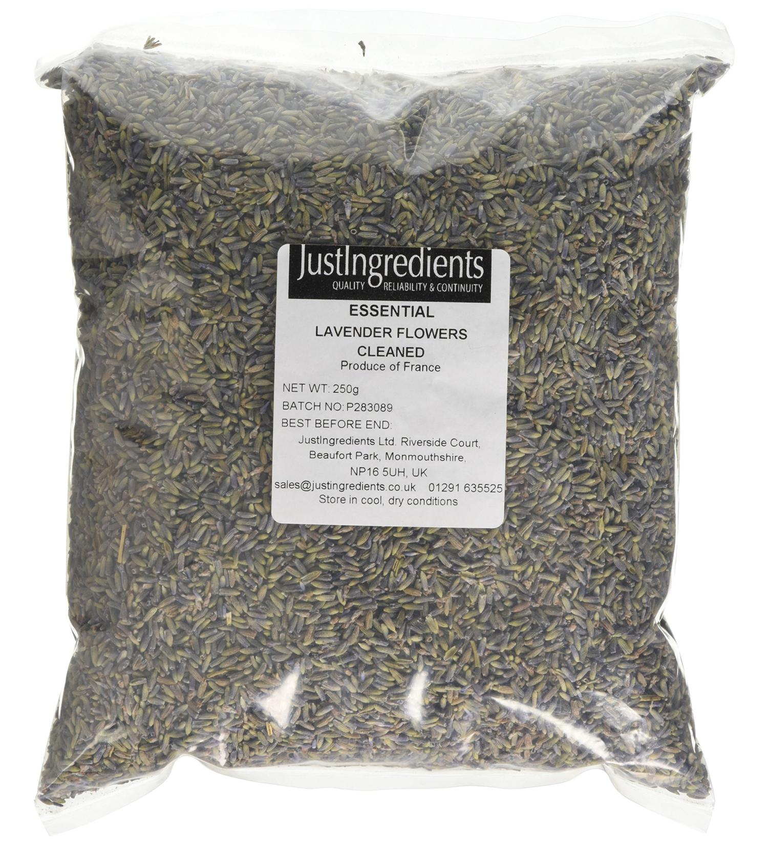 JustIngredients Essentials Lavender Flowers Cleaned 250 g - Buy Online on SooperMarket.com