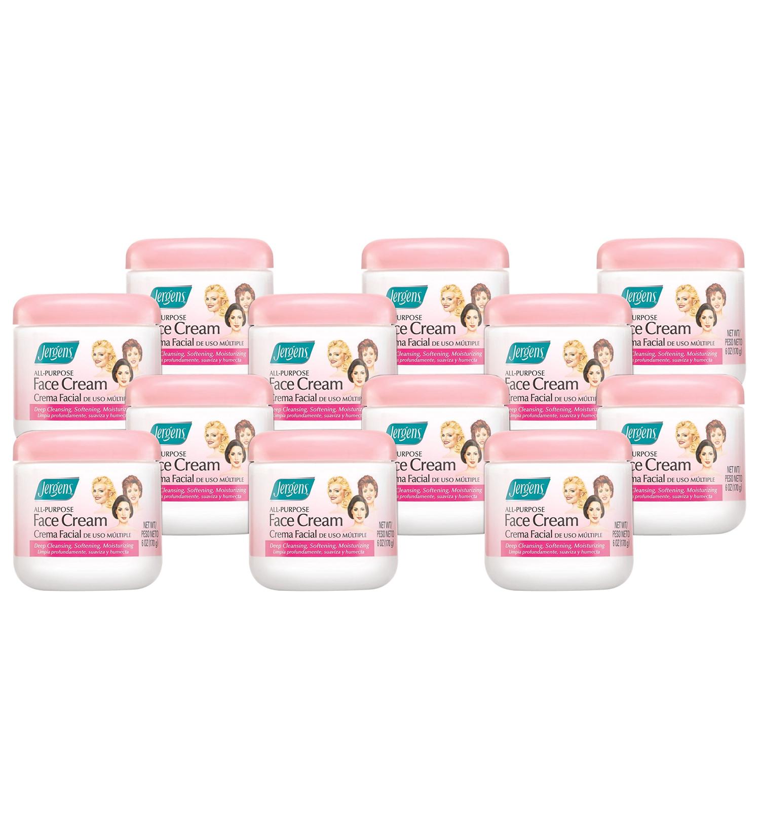 Jergens All Purpose Face Cream - Deep Cleansing Smooth & Vibrant Skin - 6 oz (Pack of 12) | International Shipping Available - Buy Online on SooperMarket.com