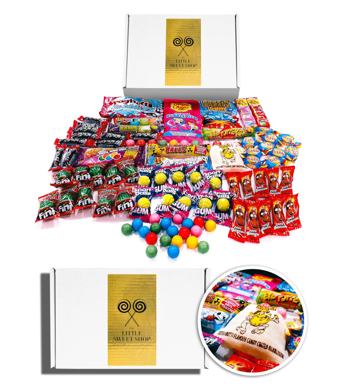 The Little Sweet Shop Minimalist Gold Label Bubble Gum Sweets Hamper: Premium Gift Box Packed Full of Retro Bubblegum Candy for Birthdays Christmas Get Well Soon for Him for Her Boys & Girls - Buy Online on SooperMarket.com