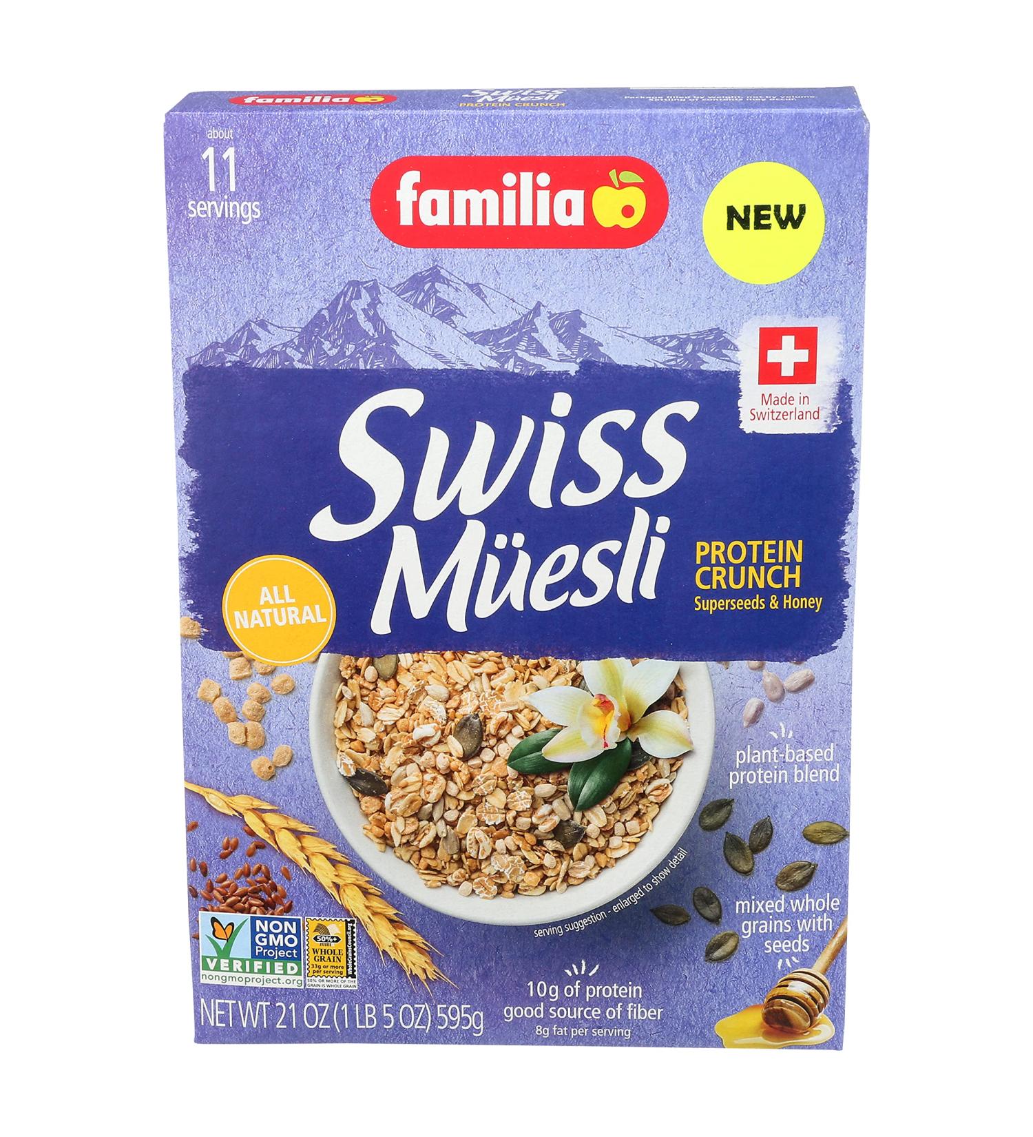 Familia Swiss Muesli Protein Crunch with Superseeds & Honey 21oz (Pack of 6) - 6 Pack Protein Crunch Oats - Buy Online on SooperMarket.com