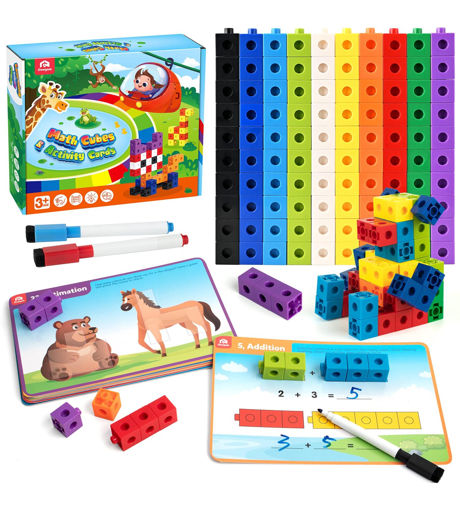 Coogam Math Cubes - Manipulative Counting Blocks & Activity Snap Linking Cube Toy for Preschool & Kindergarten Learning - Buy Online on SooperMarket.com