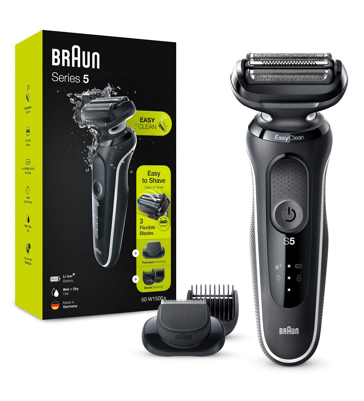 Buy Braun Series 5S Electric Razor for Men - 3 Flexible Blades Beard Trimmer 50 Min Runtime Wet & Dry EasyClick - International Shipping - Buy Online on SooperMarket.com