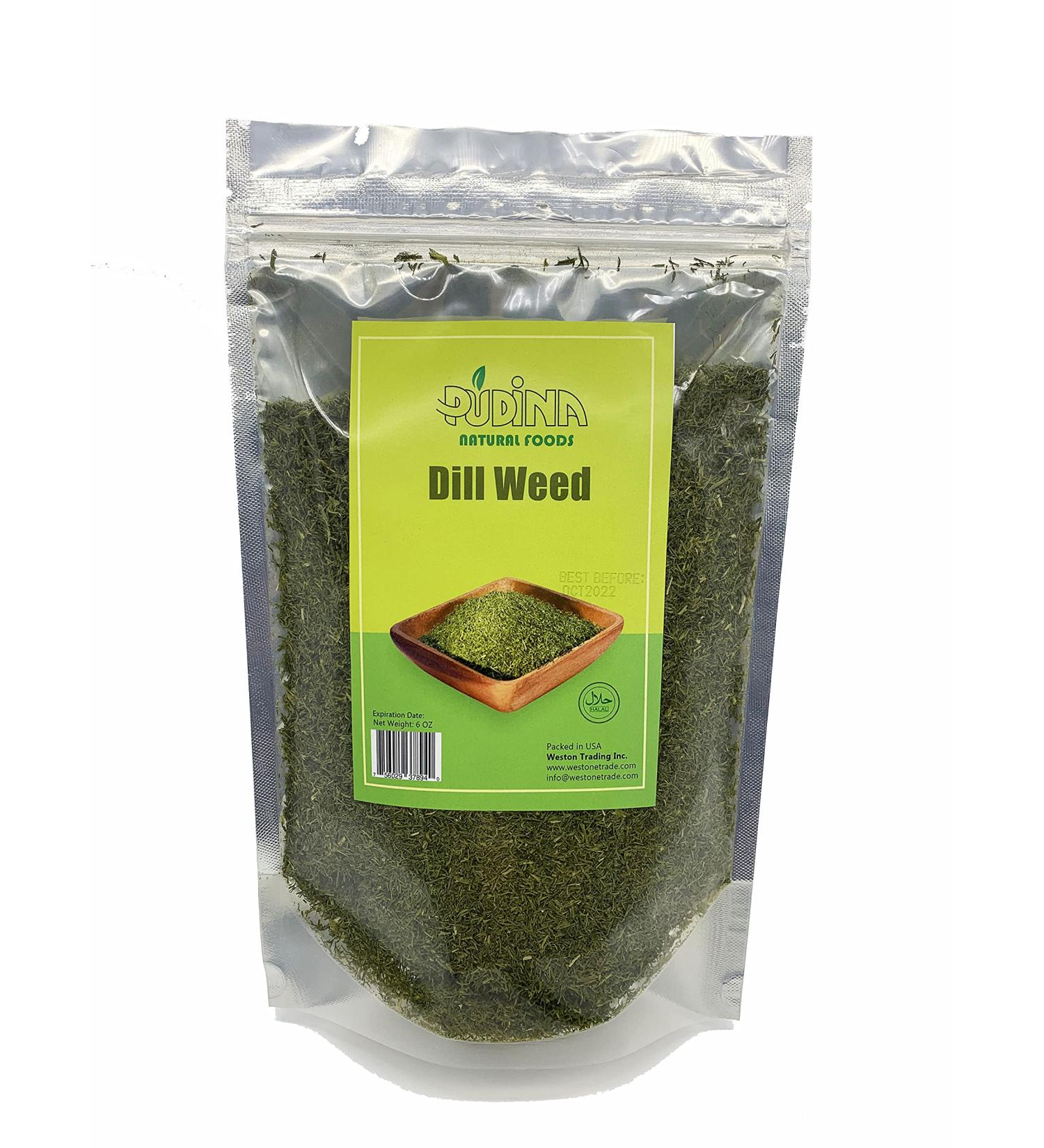 Pudina, Dried Dill Weed (6 oz), Premium Quality, Natural, Great for Pickling, Vibrant Green Color, Extremely Flavorful, 6 oz.