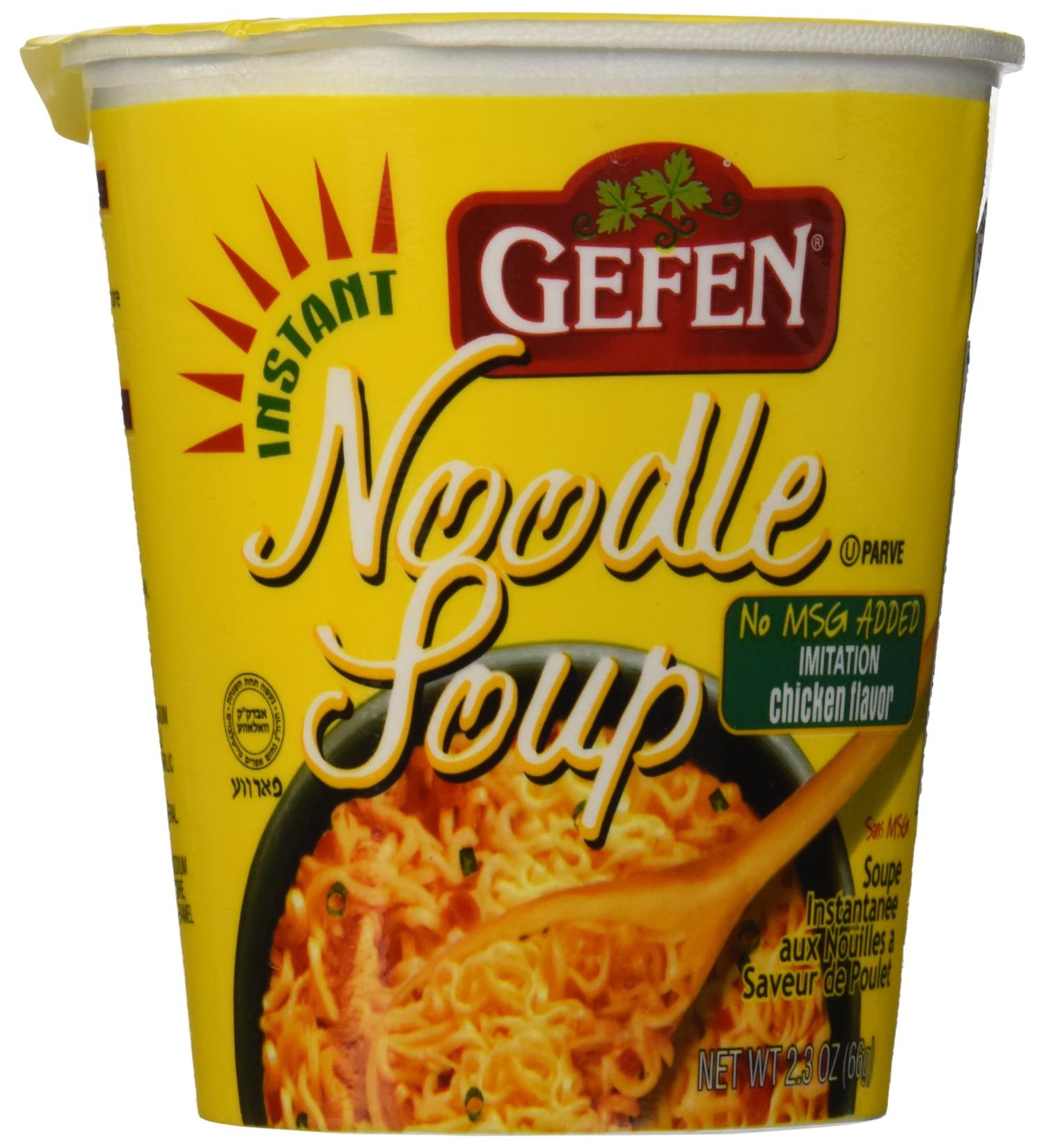 Gefen Instant Noodle Soup Cup 2.3oz (12 Pack) - No MSG Chicken Soup Flavor - Buy Online on SooperMarket.com
