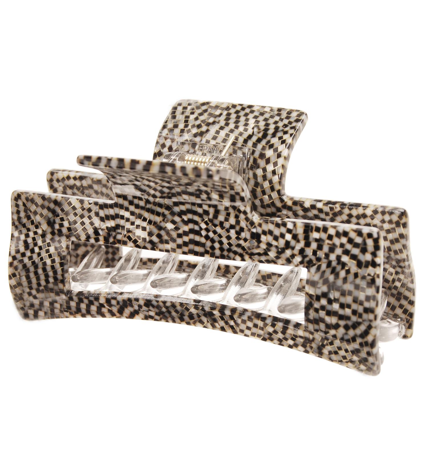 France Luxe Large Cutout Rectangle Jaw - Opera Silver | Stylish Hair Accessory - Buy Online on SooperMarket.com