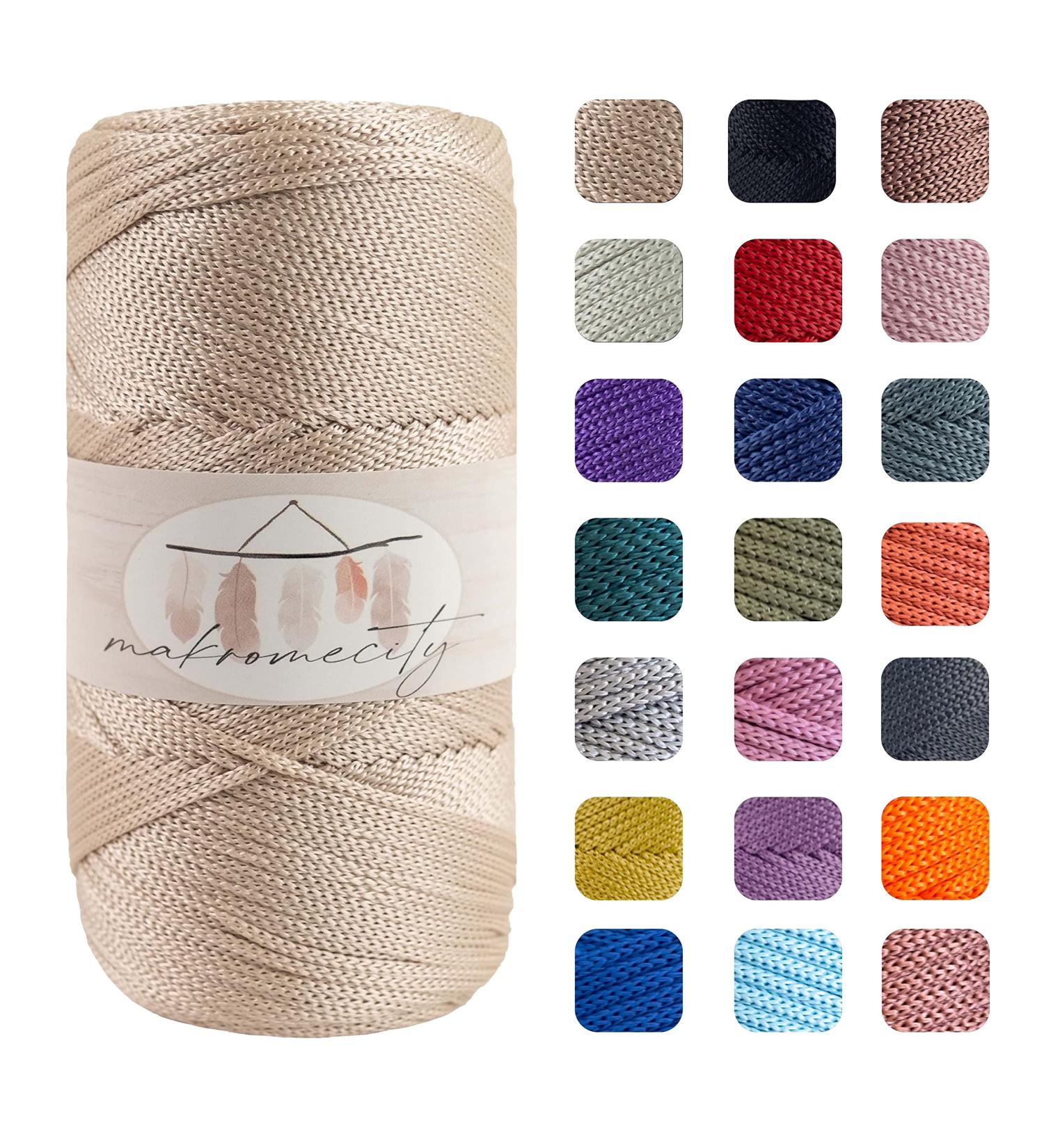 2mm x 250 yards Polypropylene Macrame Cord for Crafts - Latte Macrame Cord for Bags, Wall Hangings, Rugs - 750ft Macrame Bag Cord - Buy Online on SooperMarket.com