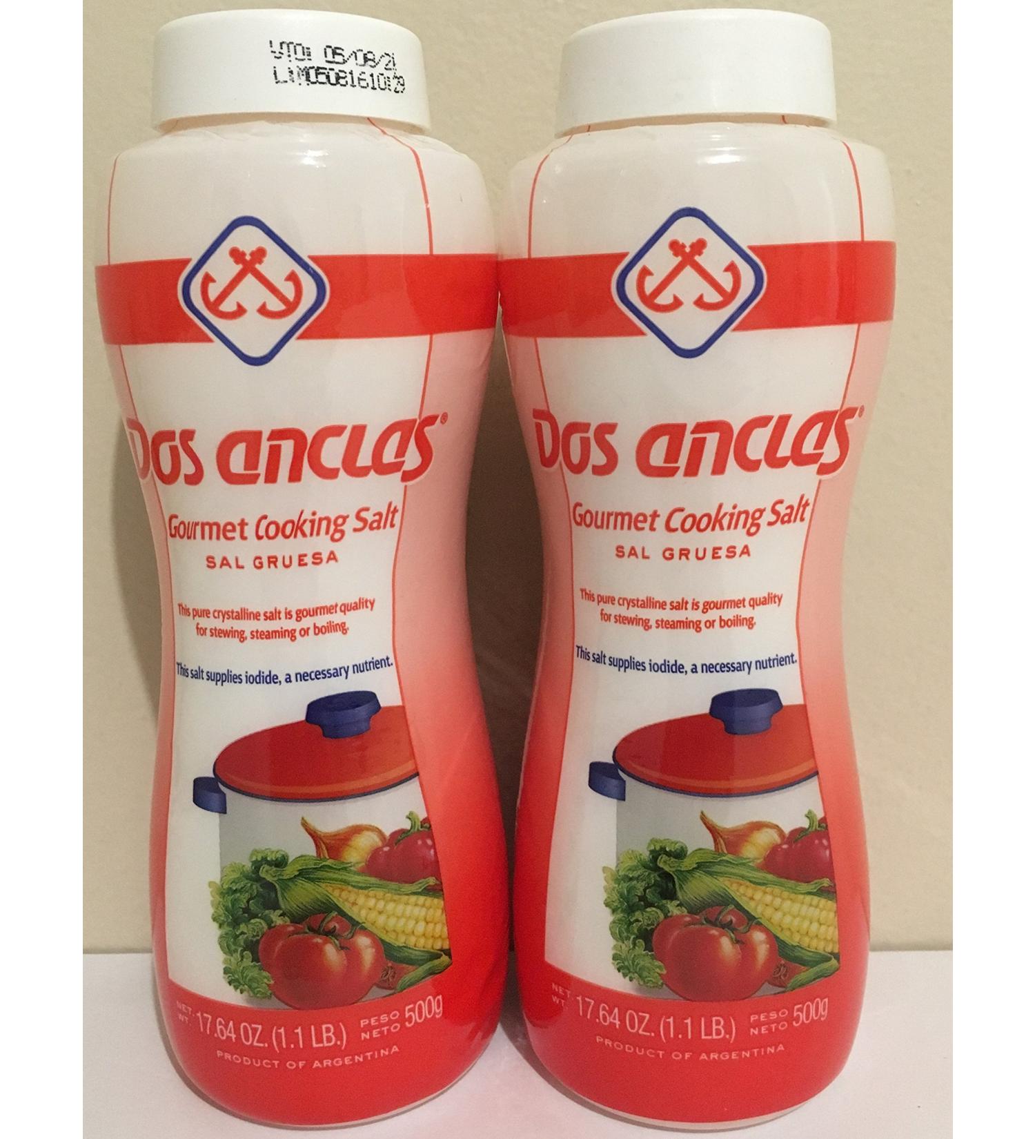 Dos Anclas Gourmet Cooking Salt Coarse Crystals, 17.64 Oz ( 1.1 Lb.) Pack of 2 17.64 Ounce (Pack of 2)