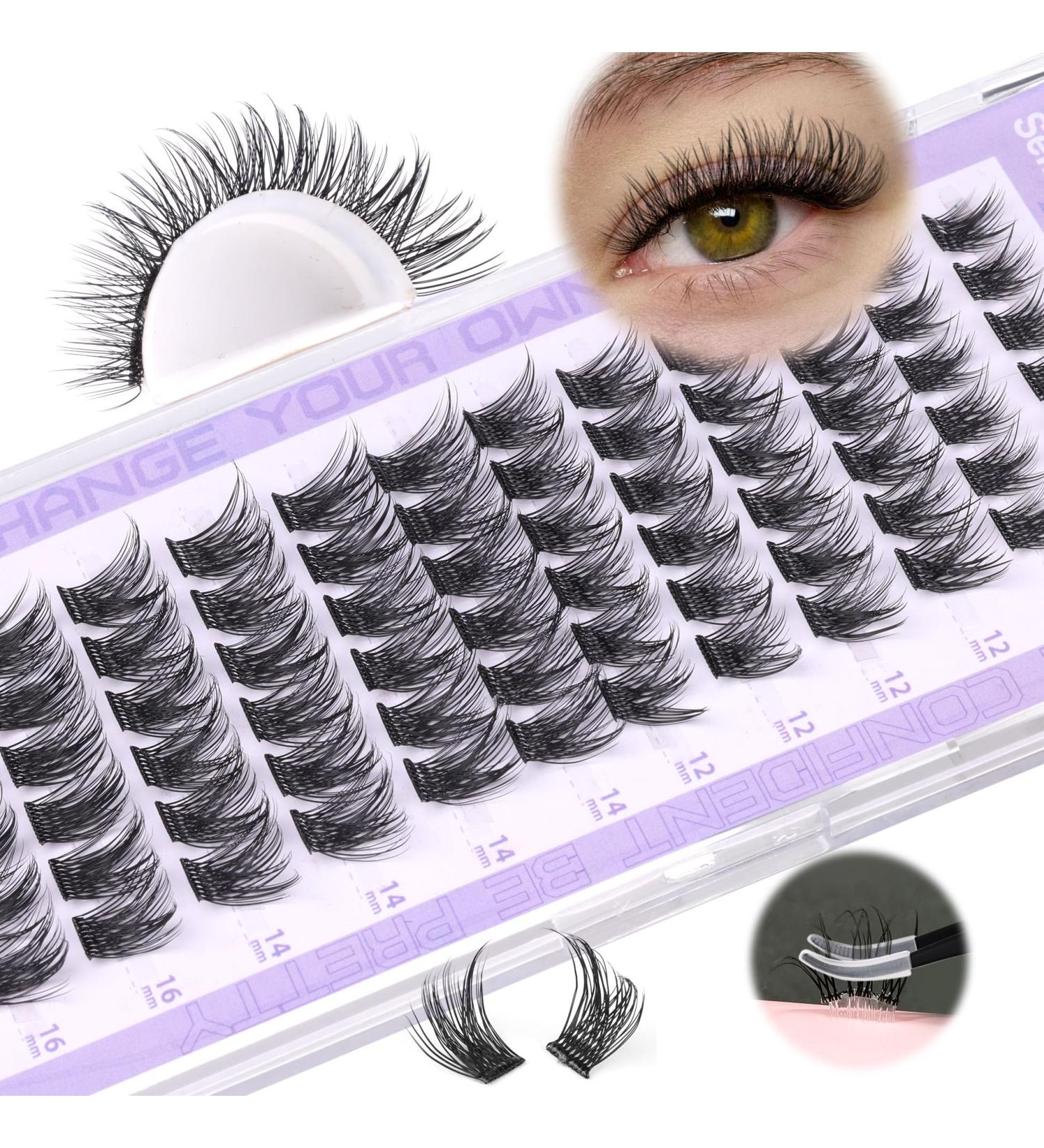 Self Adhesive Lash Clusters - Natural Eyelashes Extension No Glue Needed DIY Wispy Lashes CD Curl 10-16MM 72Pcs by Zegaine - Shop Now - Buy Online on SooperMarket.com