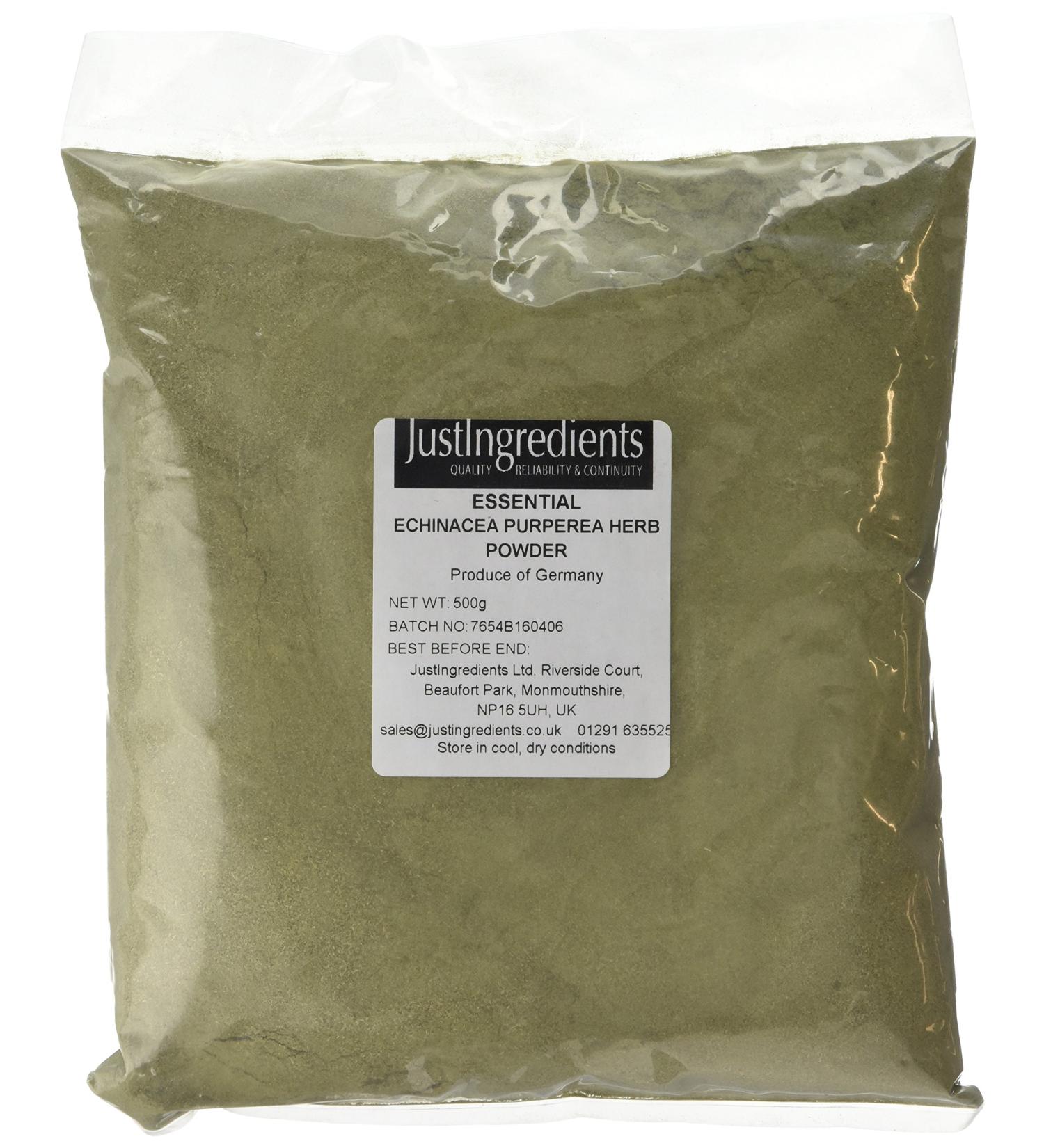 JustIngredients Essentials Echinacea Herb Powder 500g - Pure and Potent Herbal Supplement - Buy Online on SooperMarket.com