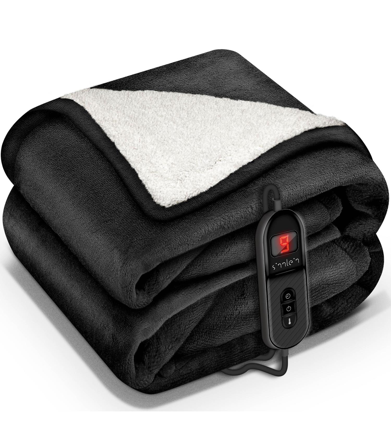 Sinnlein Electric Heating Ceiling 160x120cm - T V S d GS Certified | 9 Temperature Levels | Automatic Switch-Off | Cuddly Blanket for Bed & Sofa | Digital Timer Display - Buy Online on SooperMarket.com