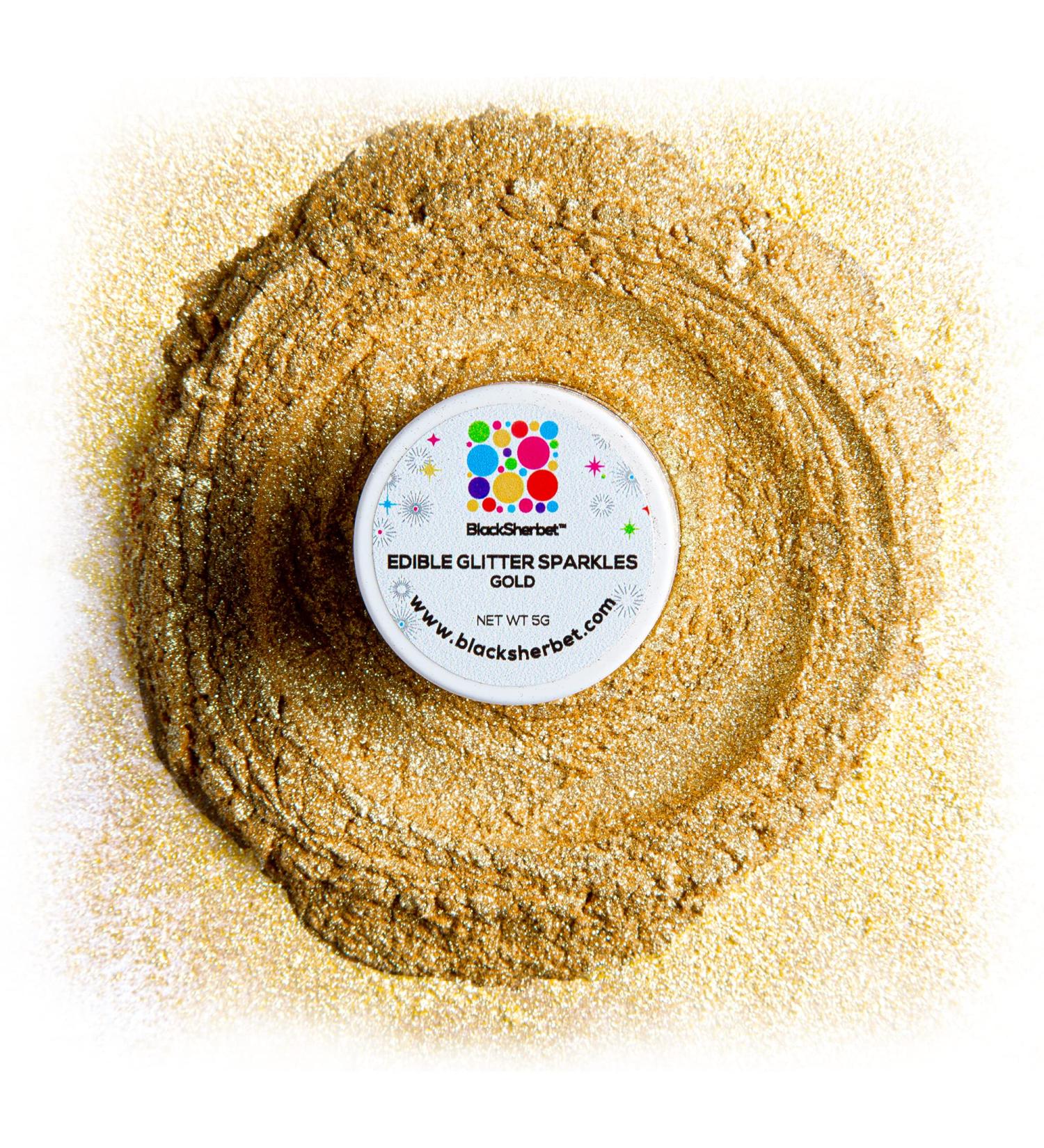 Blacksherbet Gold Edible Glitter 5g | KOSHER Certified | for Drinks, Cakes & Desserts - Buy Online on SooperMarket.com