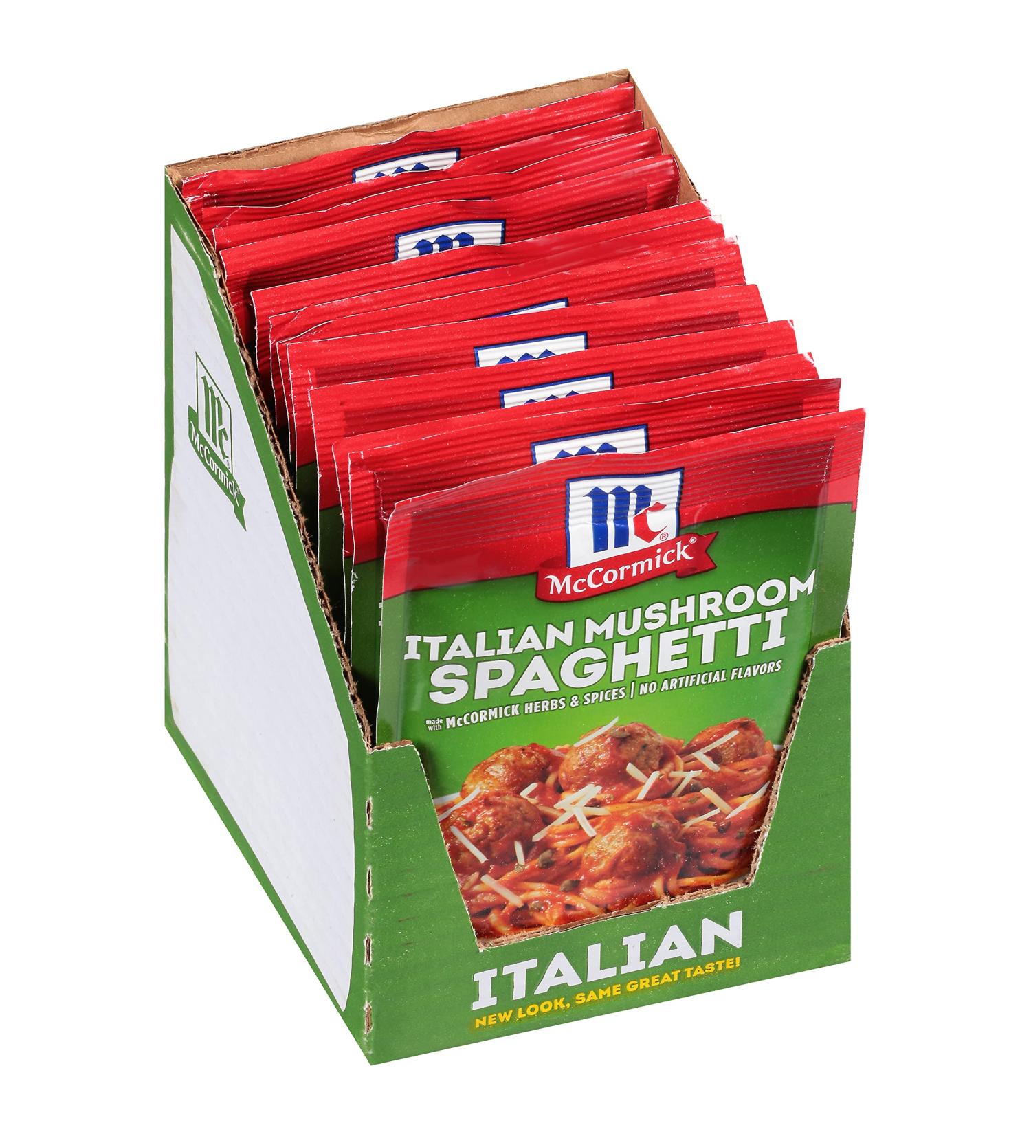 McCormick Italian Mushroom Spaghetti Sauce Mix 1.5 oz (Pack of 12) - Authentic Flavor for Pasta Lovers - Buy Online on SooperMarket.com