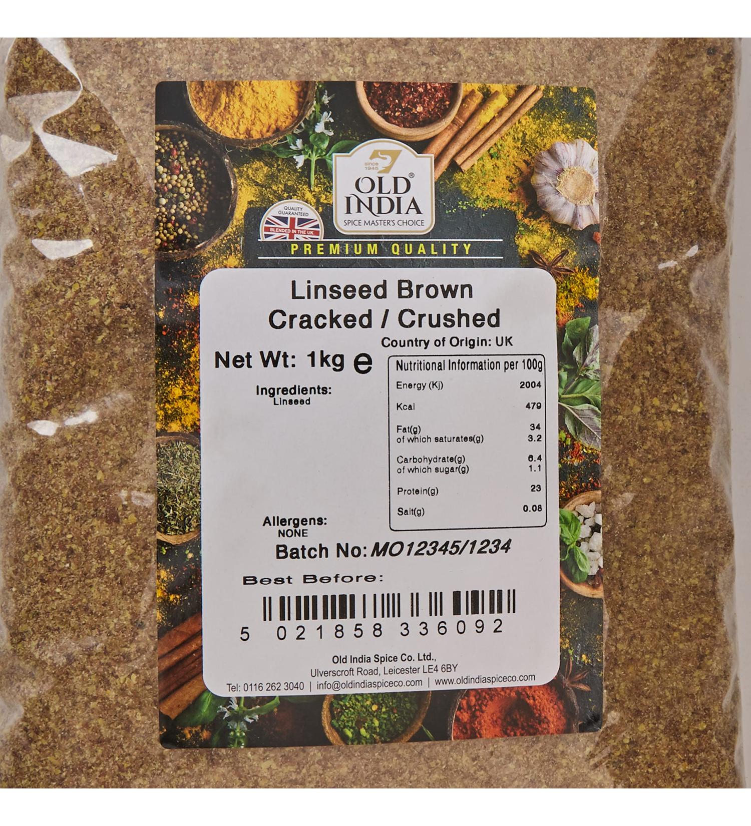 Old India Linseed Brown Cracked 1 kg - Premium Quality Flaxseed for Cooking & Baking - Buy Online on SooperMarket.com