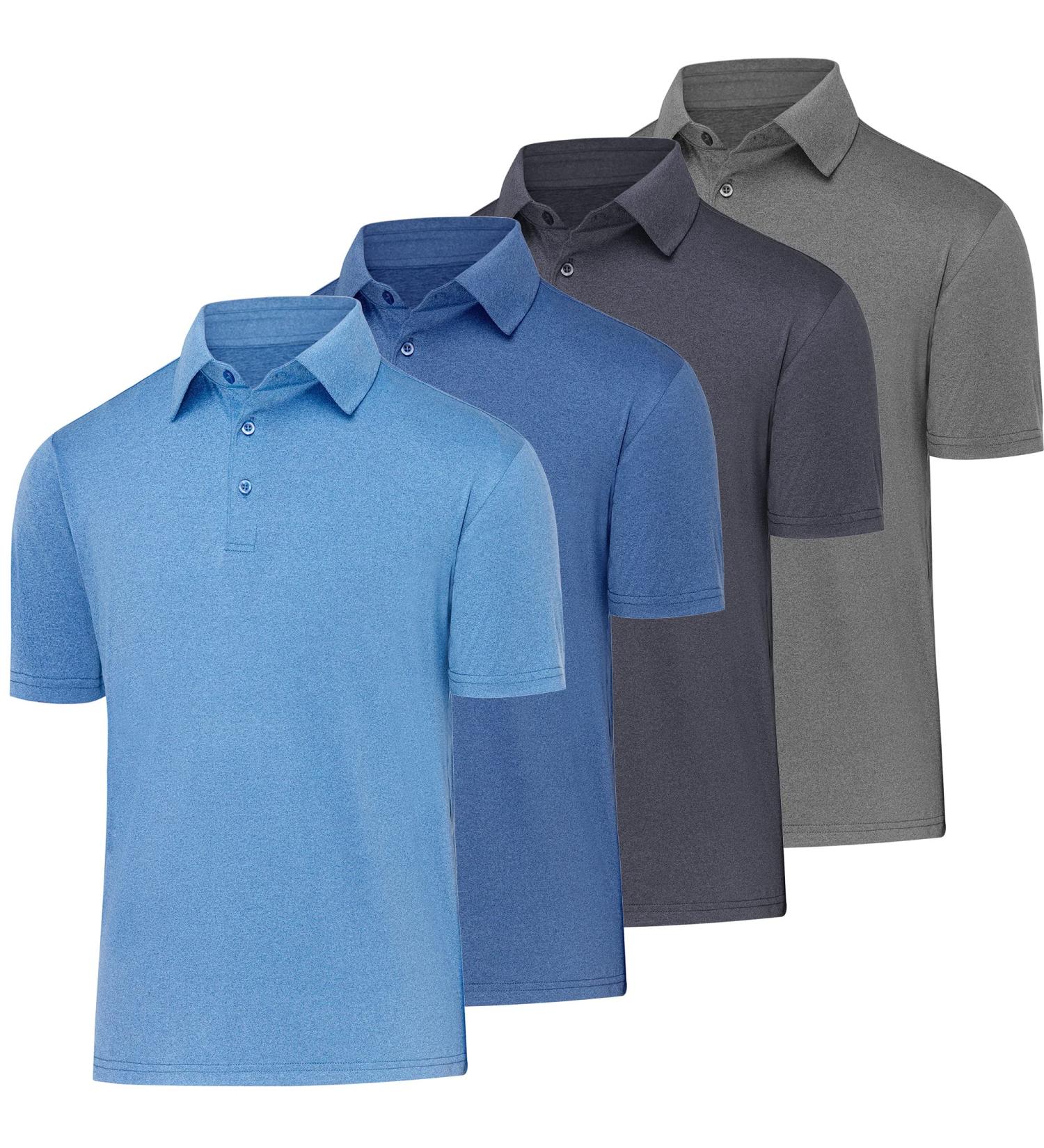 BALENNZ Men's Golf Polo 4-Pack: Quick-Dry Moisture-Wicking Athletic Shirts - Buy Online on SooperMarket.com