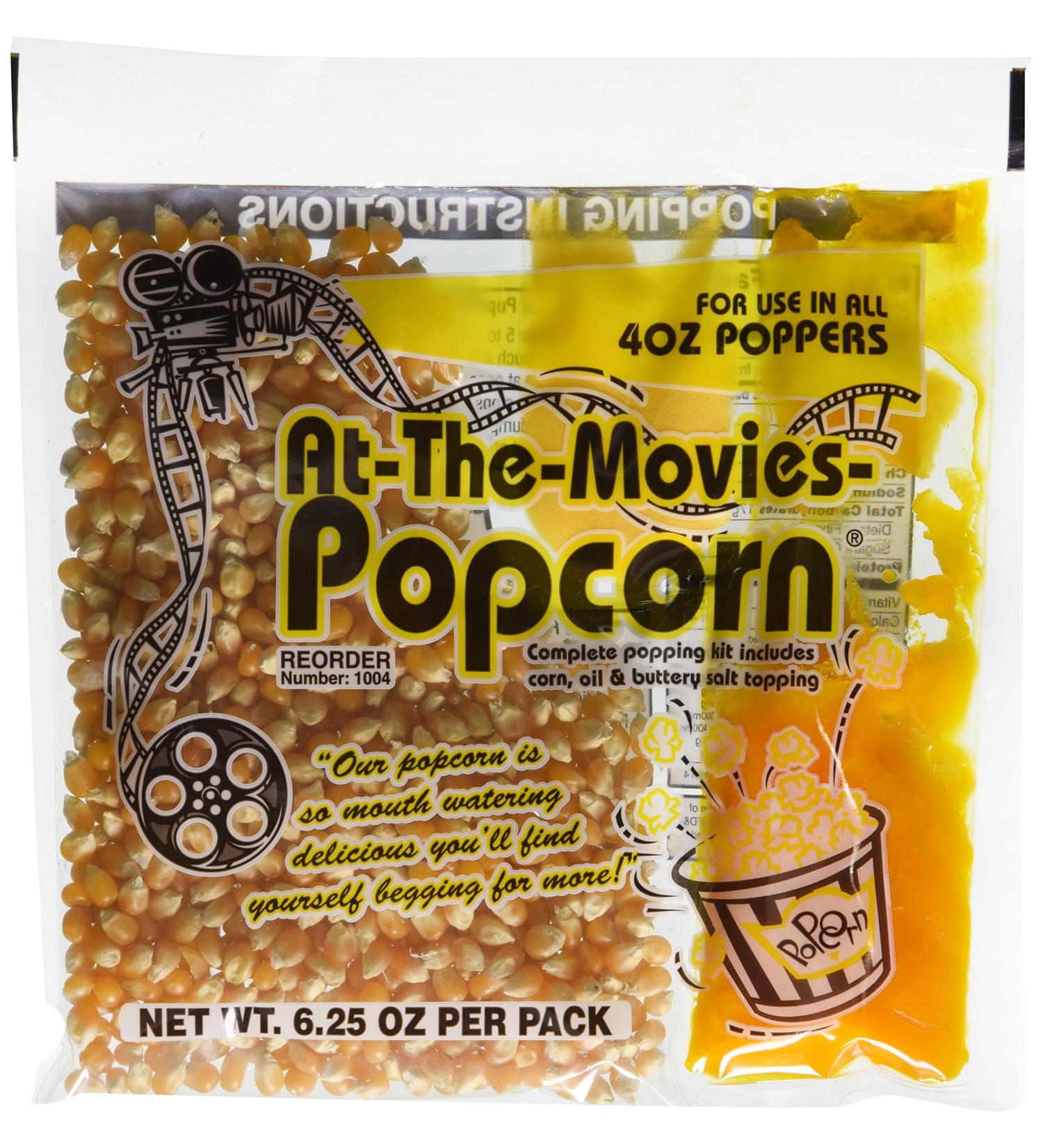 At-The-Movies Popcorn & Coconut Oil Portion Packs - 4oz Kettle, Case of 24 - 6.25 Ounce - Buy Online on SooperMarket.com