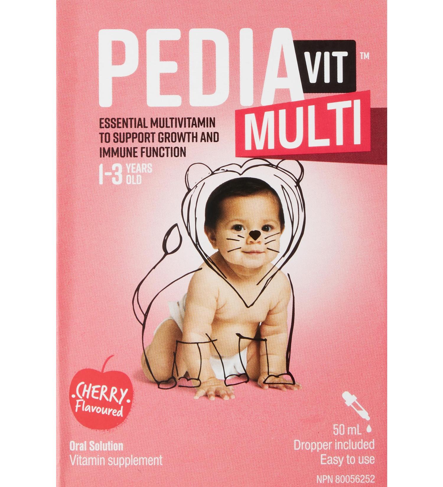PediaVit Liquid Multi with Vitamins A D & C | Ideal for Children 1-3 Years | Essential Multivitamin to Support Growth and Immune Function | Oral Solution 50mL - Buy Online on SooperMarket.com