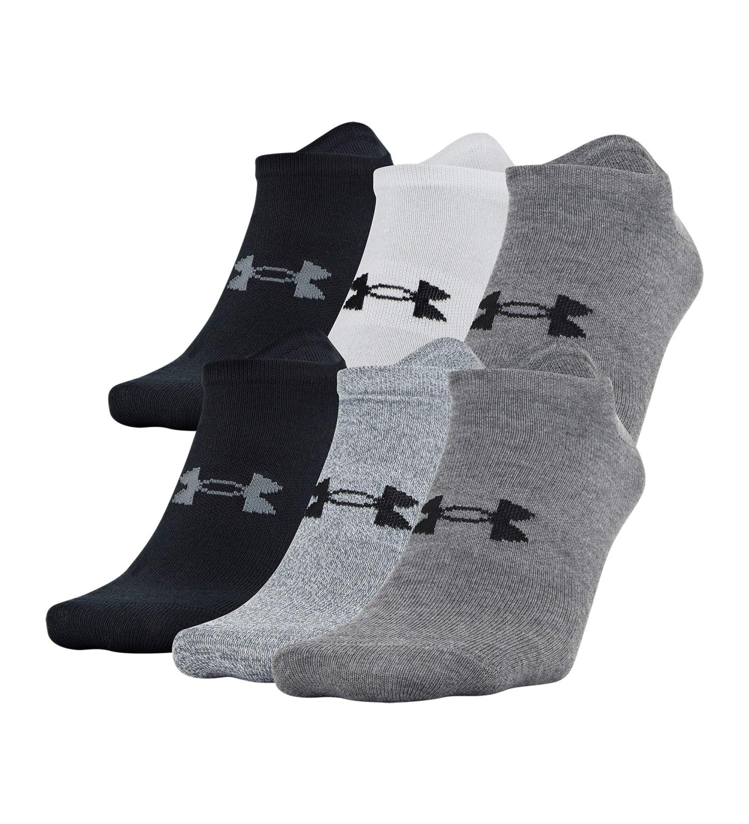 Under Armour Adult Essential Lite No Show Socks 6-Pack - Gray Assorted Large - Buy Online on SooperMarket.com