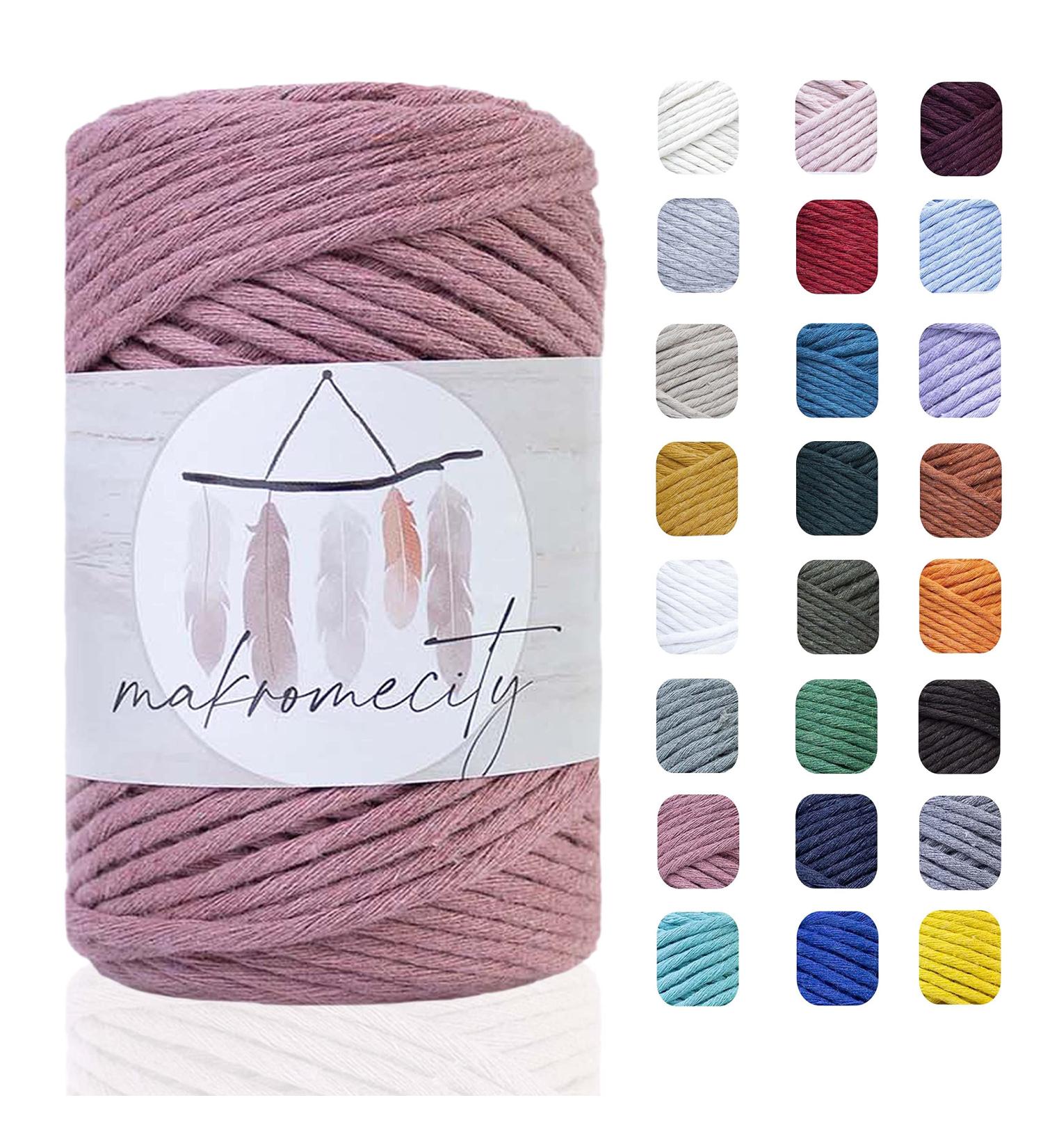 Makromecity 3mm Single Strand Dusty Rose Macrame Cord - 109 Yards for Macrame Art & Crafts | Wall Hangings, Keychains | Cotton Cord - Buy Online on SooperMarket.com