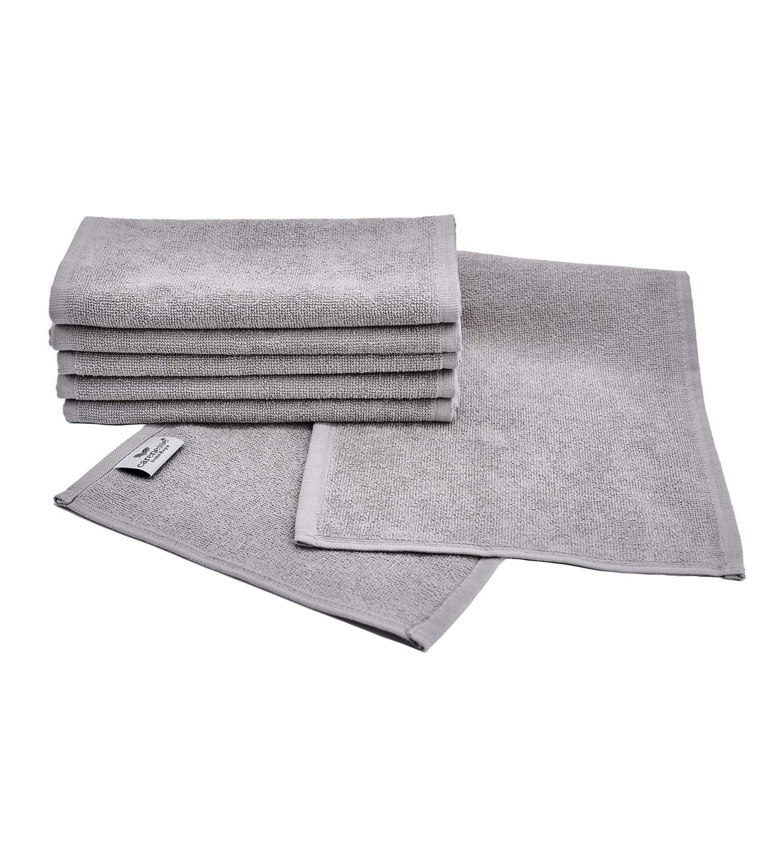 Carenesse 6-Pack Gray Shaved Towels 22x70 cm | Premium 100% Cotton Eco-Friendly Shaver Towels for Studios | Hygienic & Suction-Strong Quality - Buy Online on SooperMarket.com
