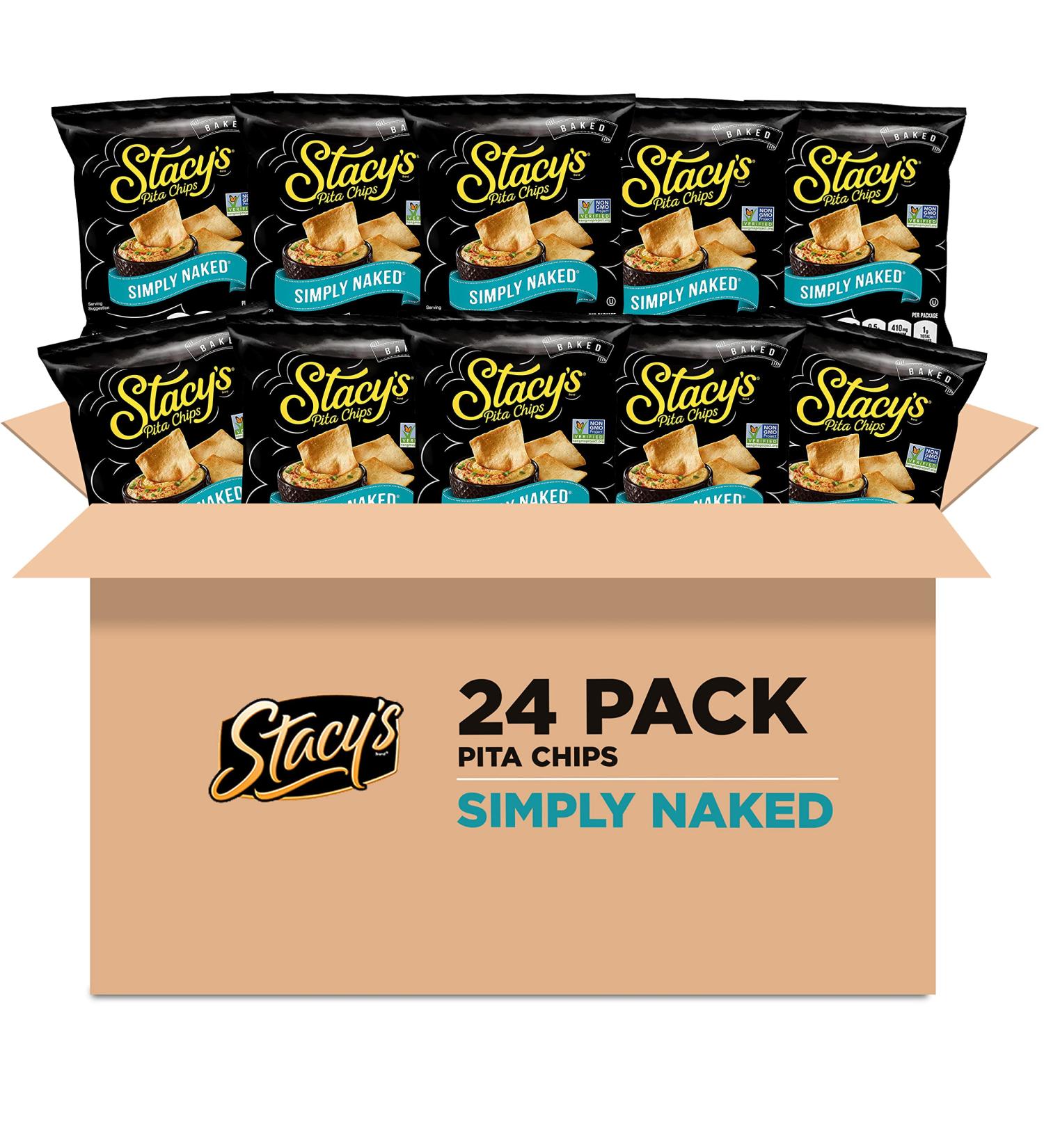Stacy's Simply Naked Pita Chips 1.5 oz (Pack of 24) - Crunchy Snack Packs for Every Occasion - Buy Online on SooperMarket.com