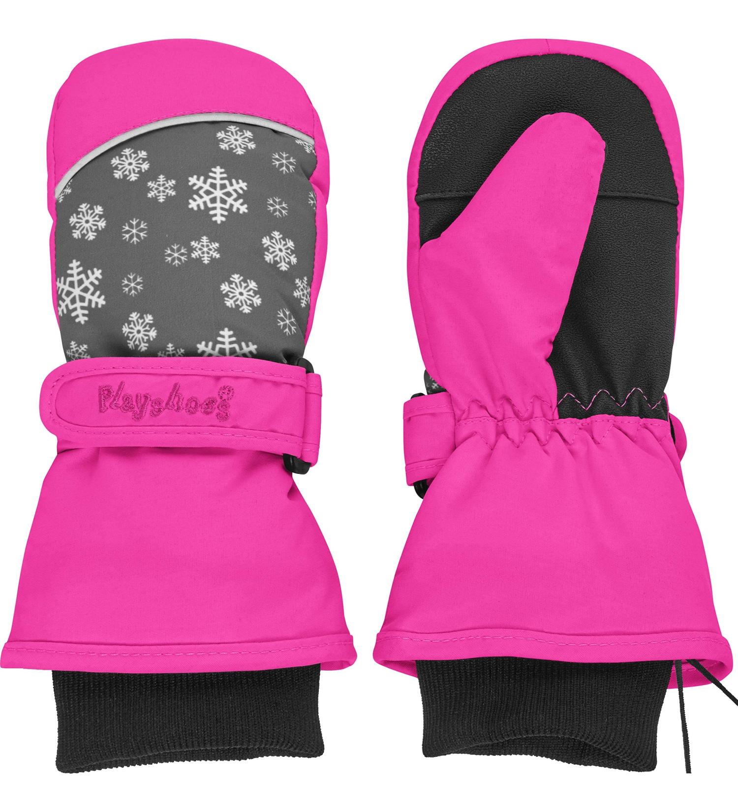 Playshoes Unisex Children's Mittens Winter Gloves 2-4 Years - Pink Snowflakes | Warm Durable & Stylish Winter Gear for Kids - Buy Online on SooperMarket.com