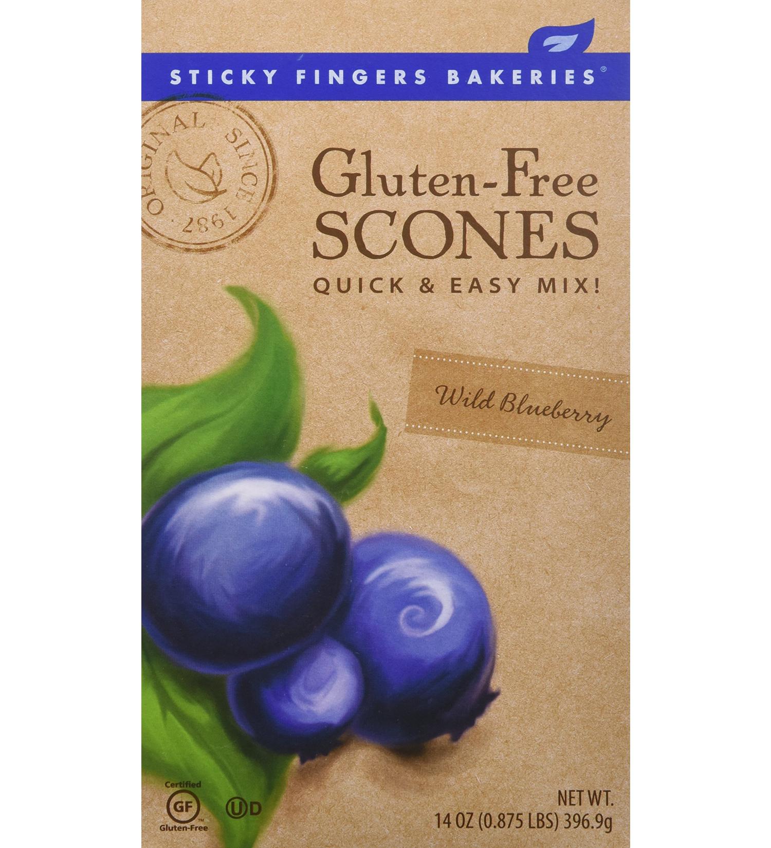 Sticky Fingers Bakeries Gluten Free Scone Mix Wild Blueberry 14oz - Pack of 3 - Buy Online on SooperMarket.com