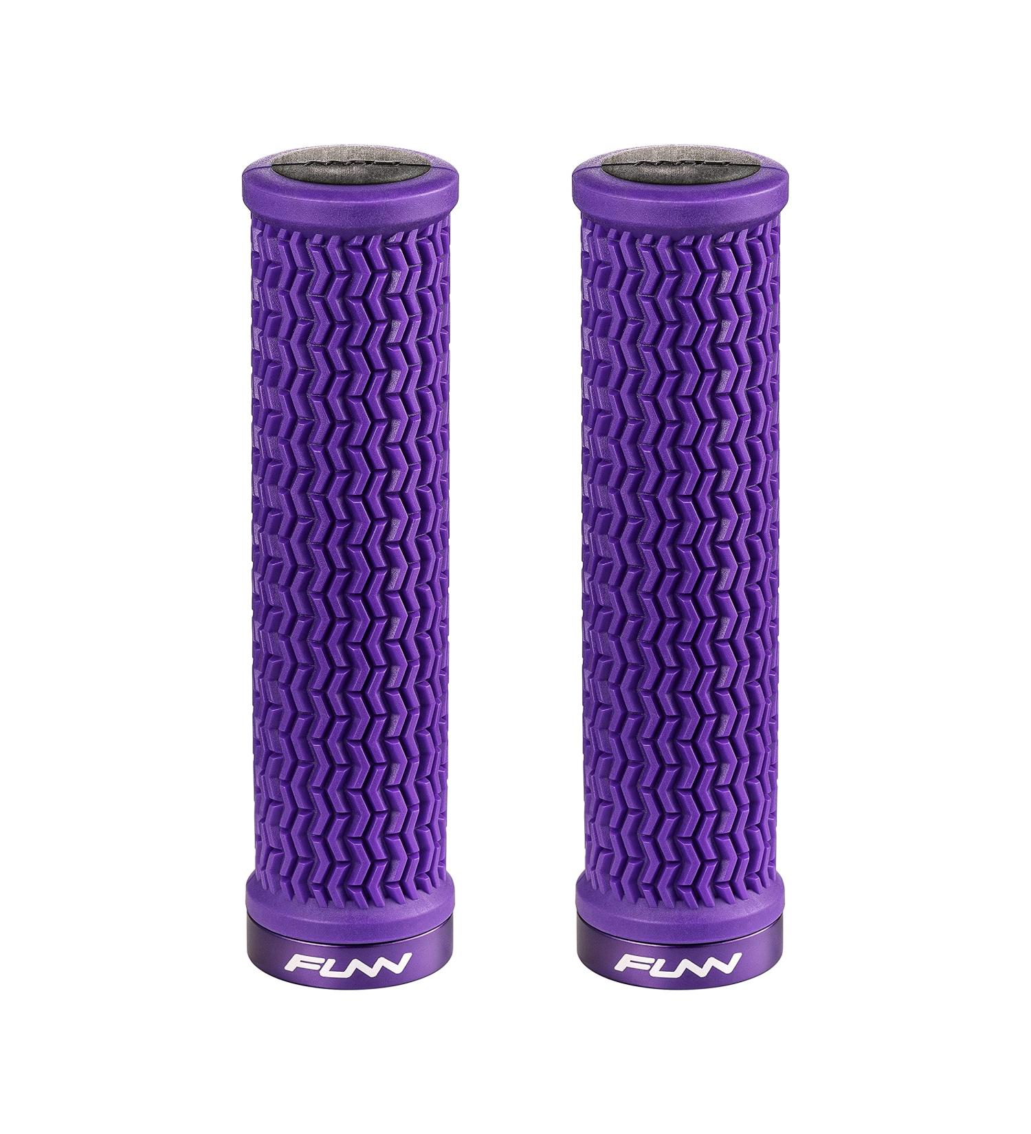 Funn Holeshot Mountain Bike Grips - Lightweight Ergonomic Handlebar Grips with Single Lock On Clamp for MTB/BMX - Purple - Buy Online on SooperMarket.com