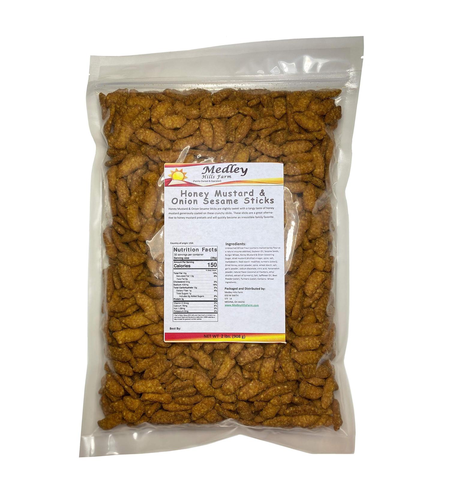 Honey Mustard & Onion Sesame Sticks 2 Lbs - Made in USA | Delicious & Fresh Snack - Buy Online on SooperMarket.com