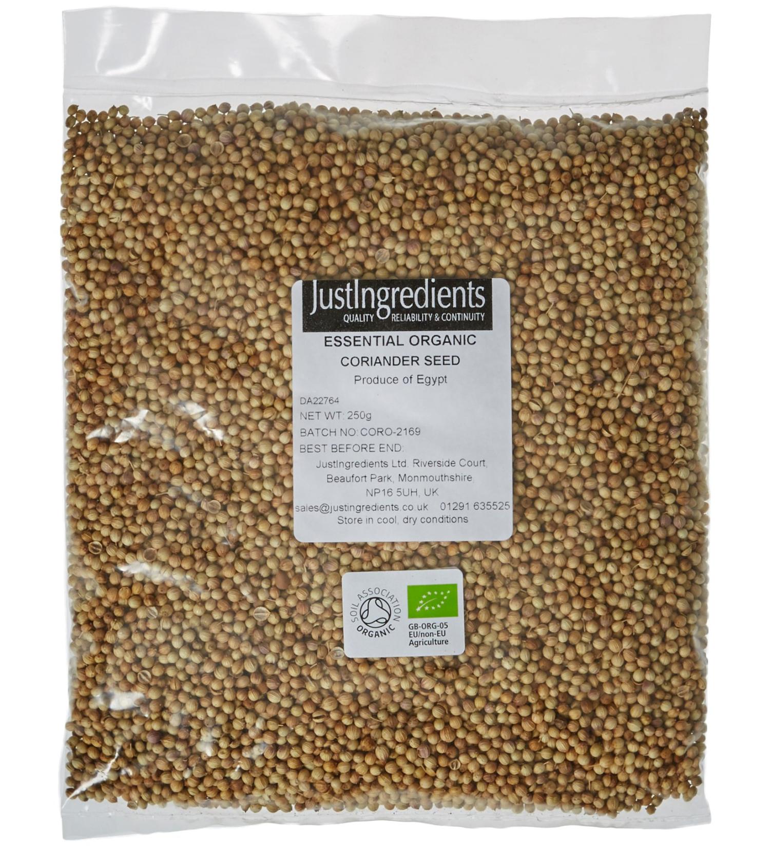 JustIngredients Essentials Organic Coriander Seeds 250g 250 g - Buy Online on SooperMarket.com