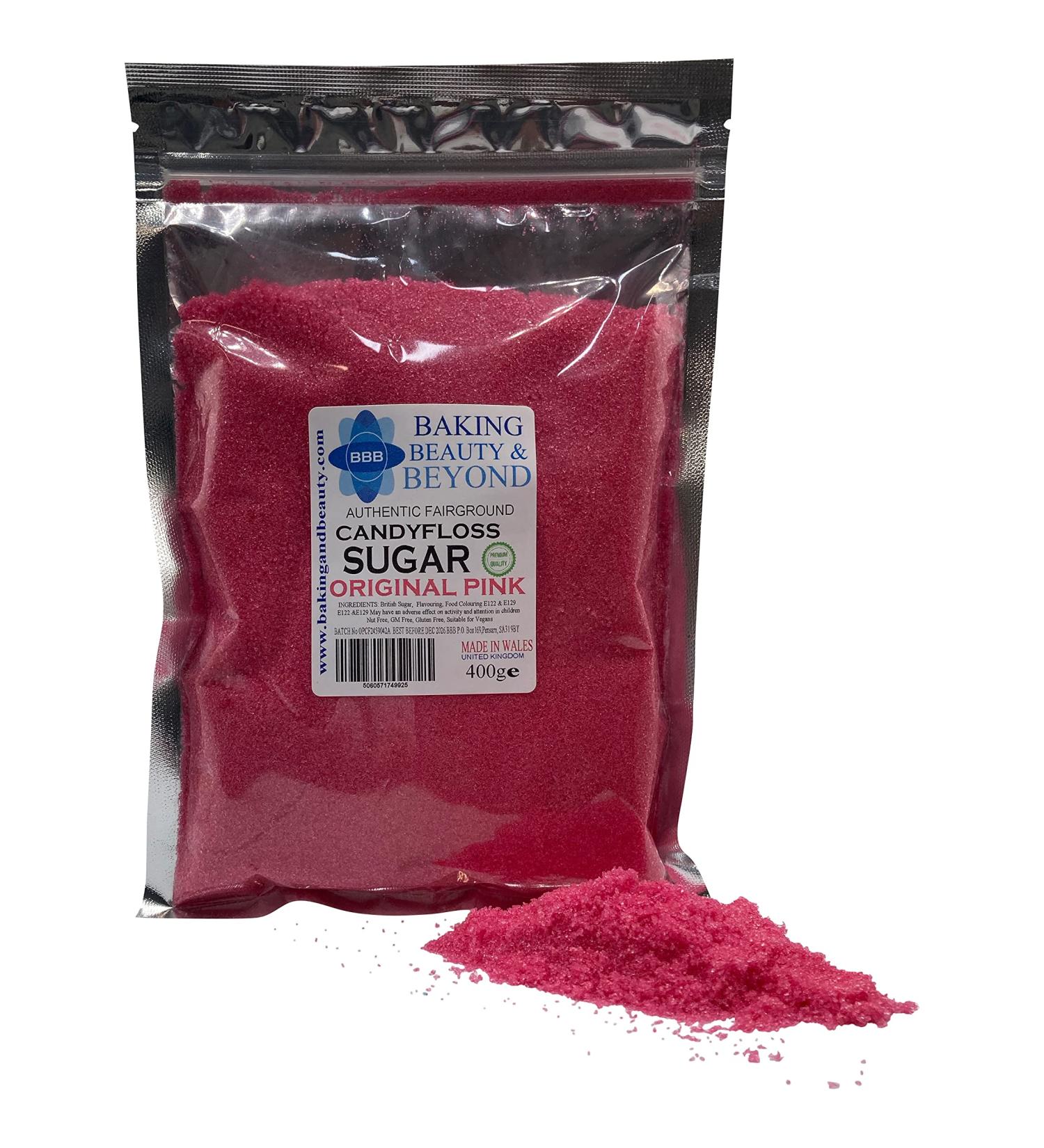 Baking Beauty and Beyond Premium Cotton Candy Floss Sugar - 400g Original Pink Flavor - Buy Online on SooperMarket.com