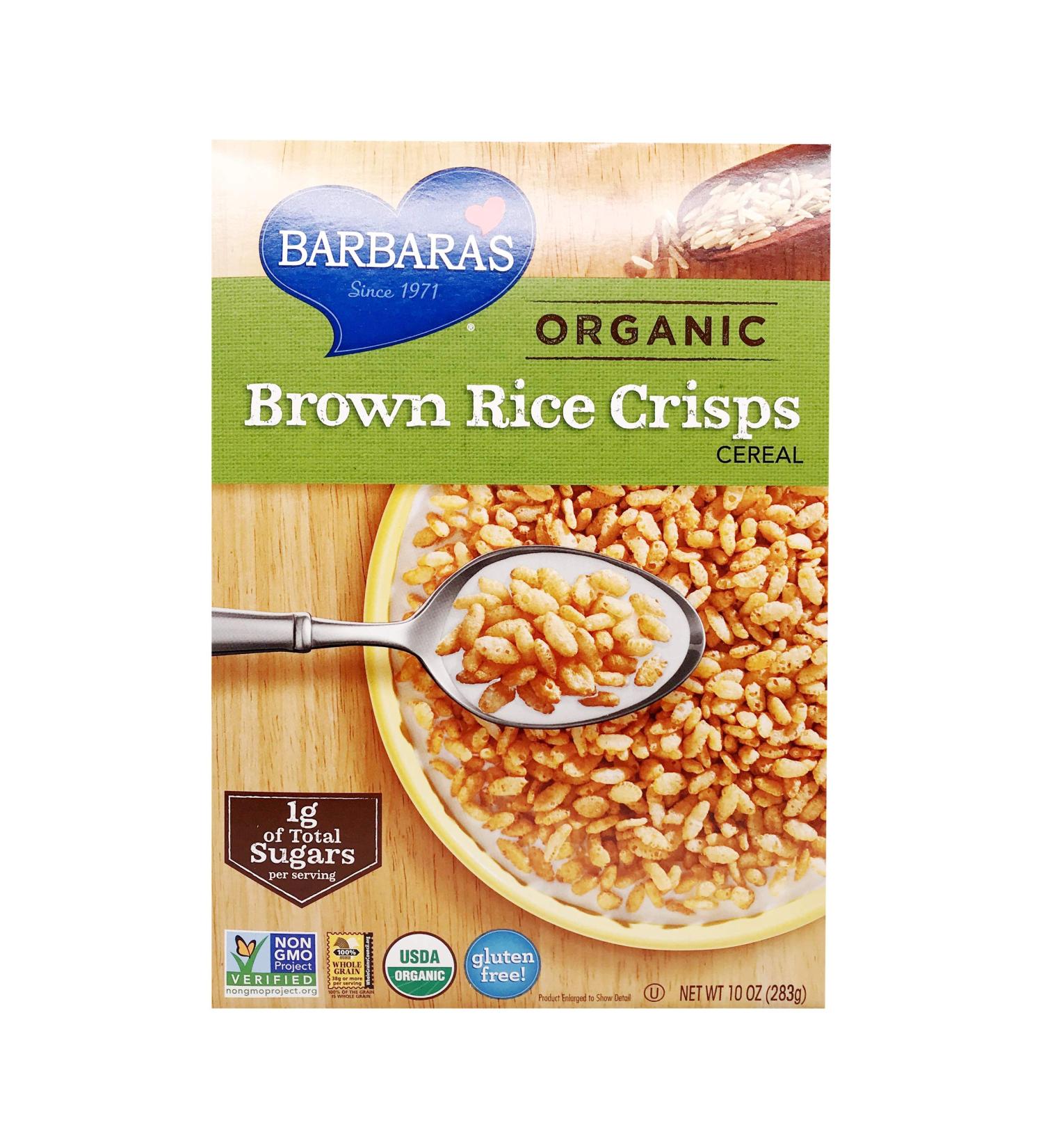 Barbara's Bakery Organic Brown Rice Crisps Cereal - 10 oz | Gluten-Free & Nutritious - Buy Online on SooperMarket.com