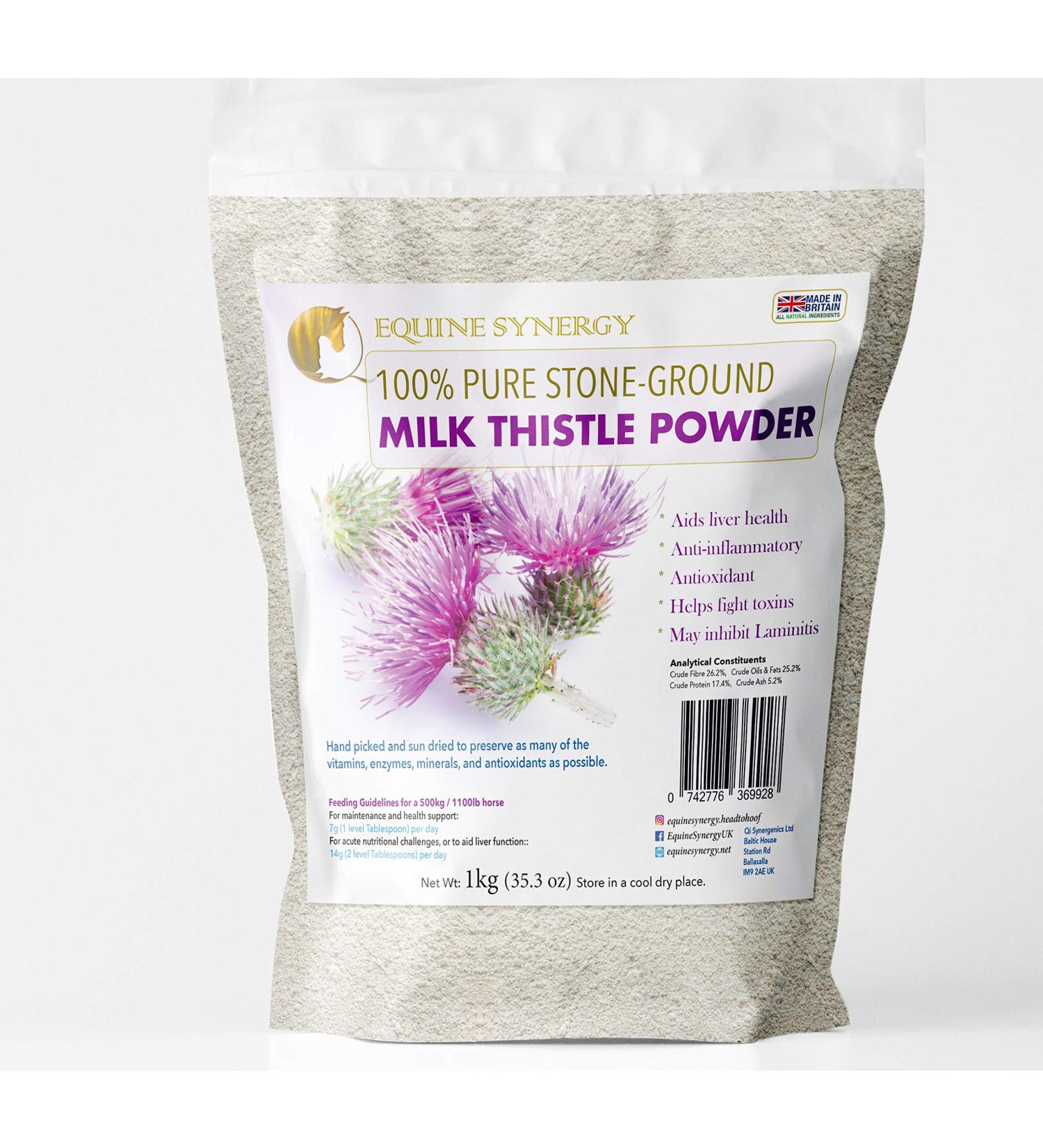 100% Pure Stone-ground Milk Thistle for Horses 1kg - Equine Detoxification immune support and liver health - Buy Online on SooperMarket.com