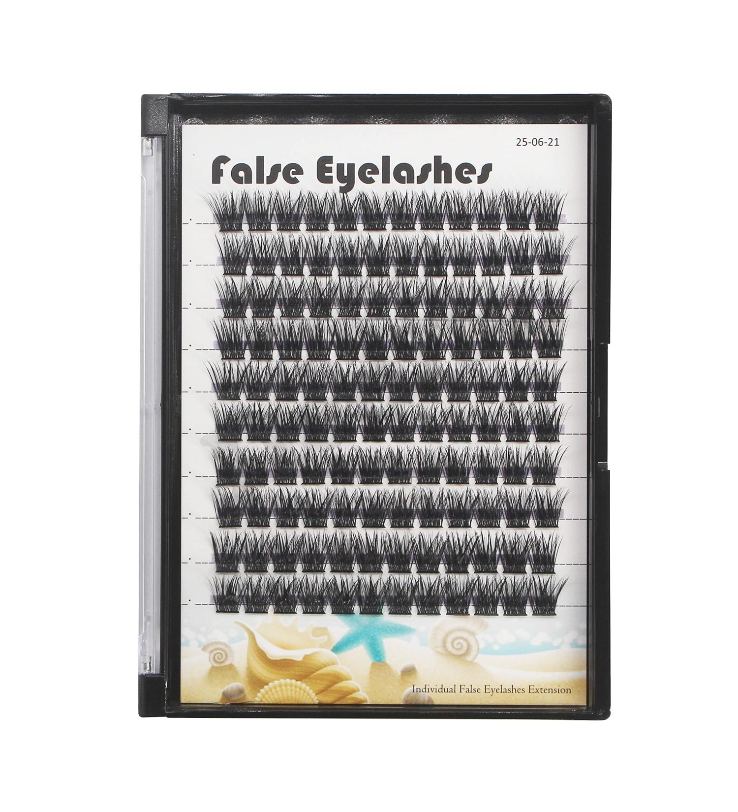 120 Pcs D Curl 10mm Cluster Eyelashes for Makeup Volume Extensions - Natural Long Wide Stem False Eyelashes - Buy Online on SooperMarket.com