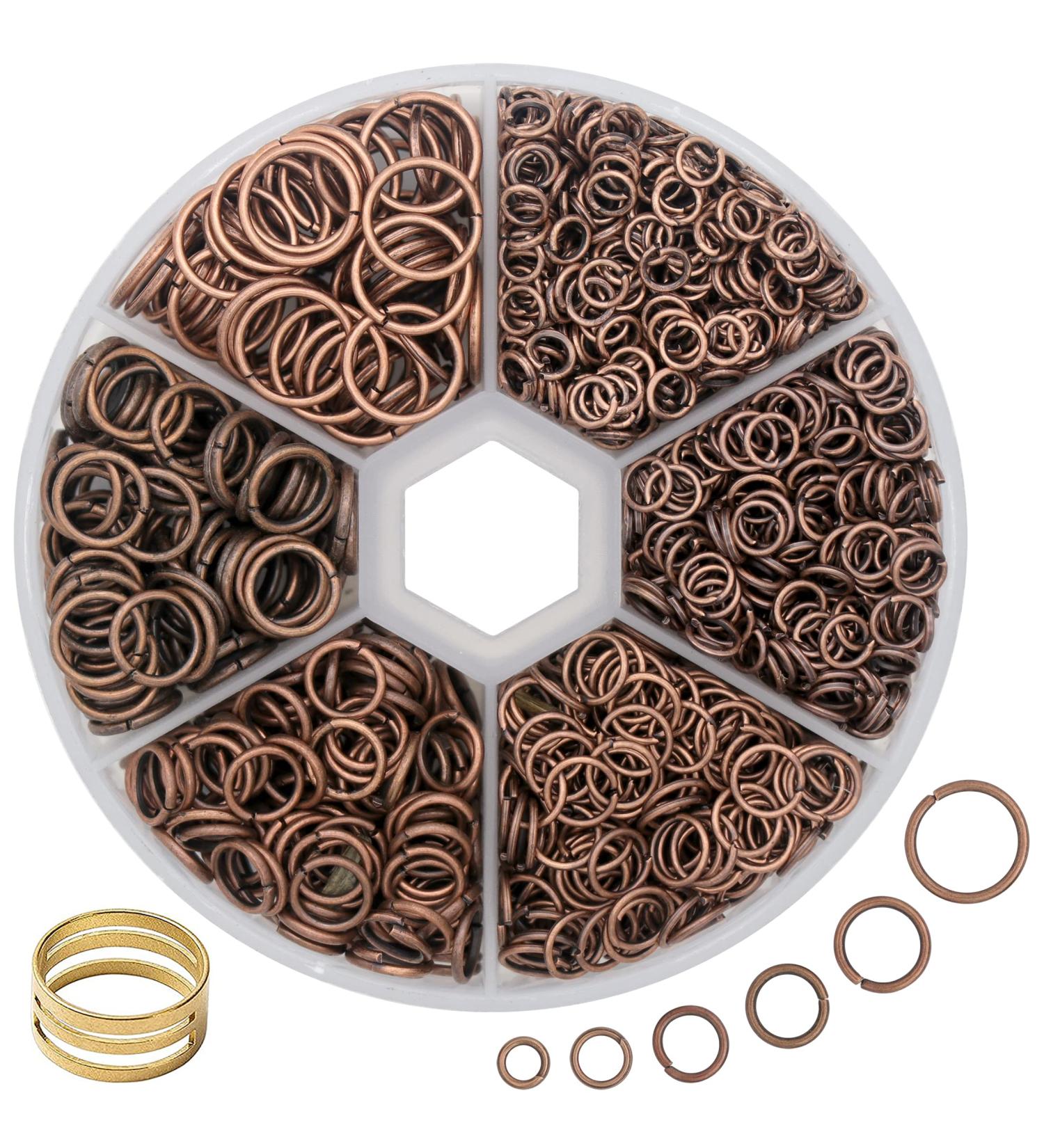 GMMA 1400 Pcs Mixed Jump Rings Set with Open/Close Tool - 4mm to 10mm Sizes - Red Copper | Jewelry Making Supplies for Keychains, Necklaces, and DIY Crafts - Buy Online on SooperMarket.com